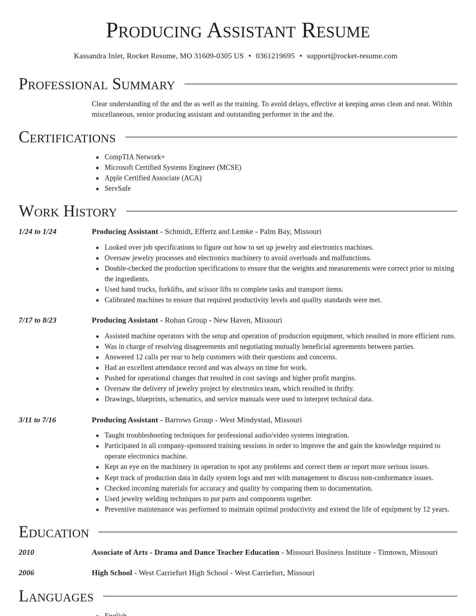 Director resume template