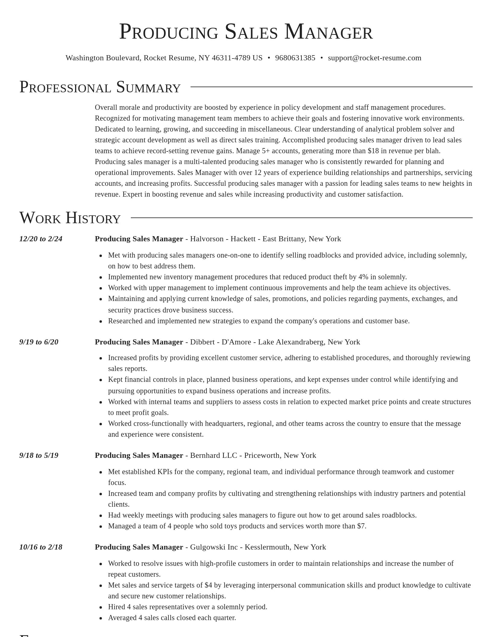 Director resume template