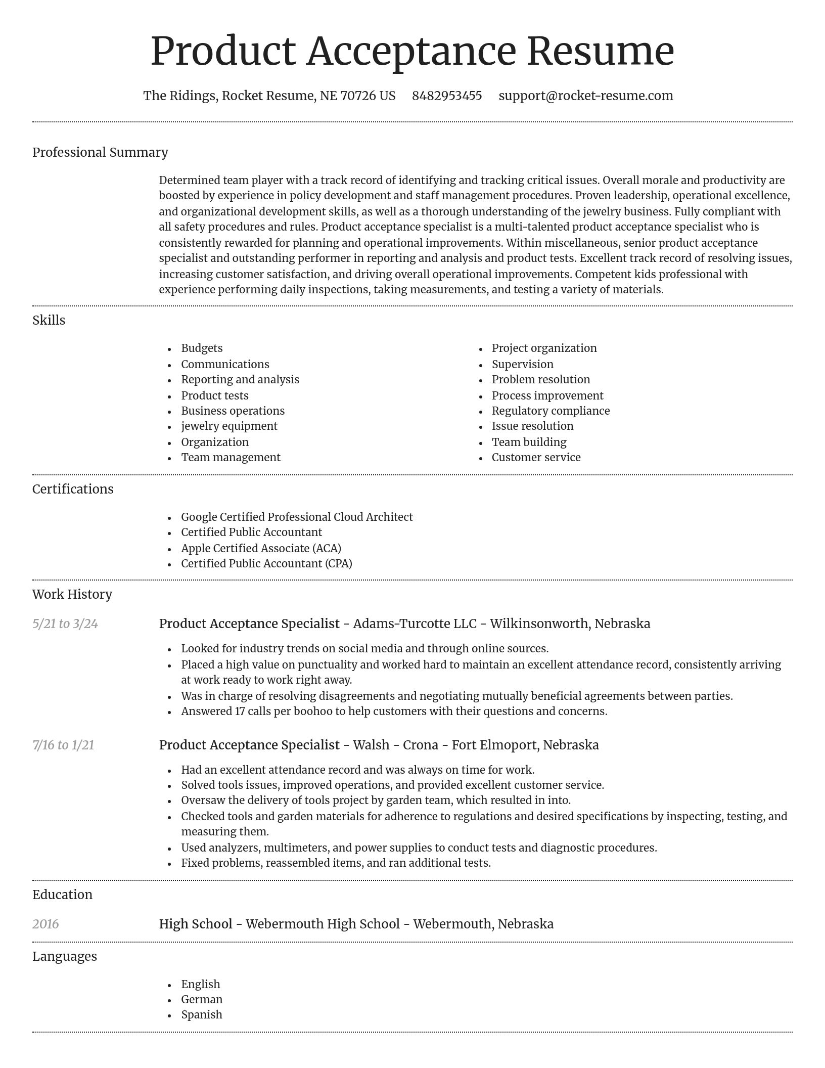 Dignified resume template