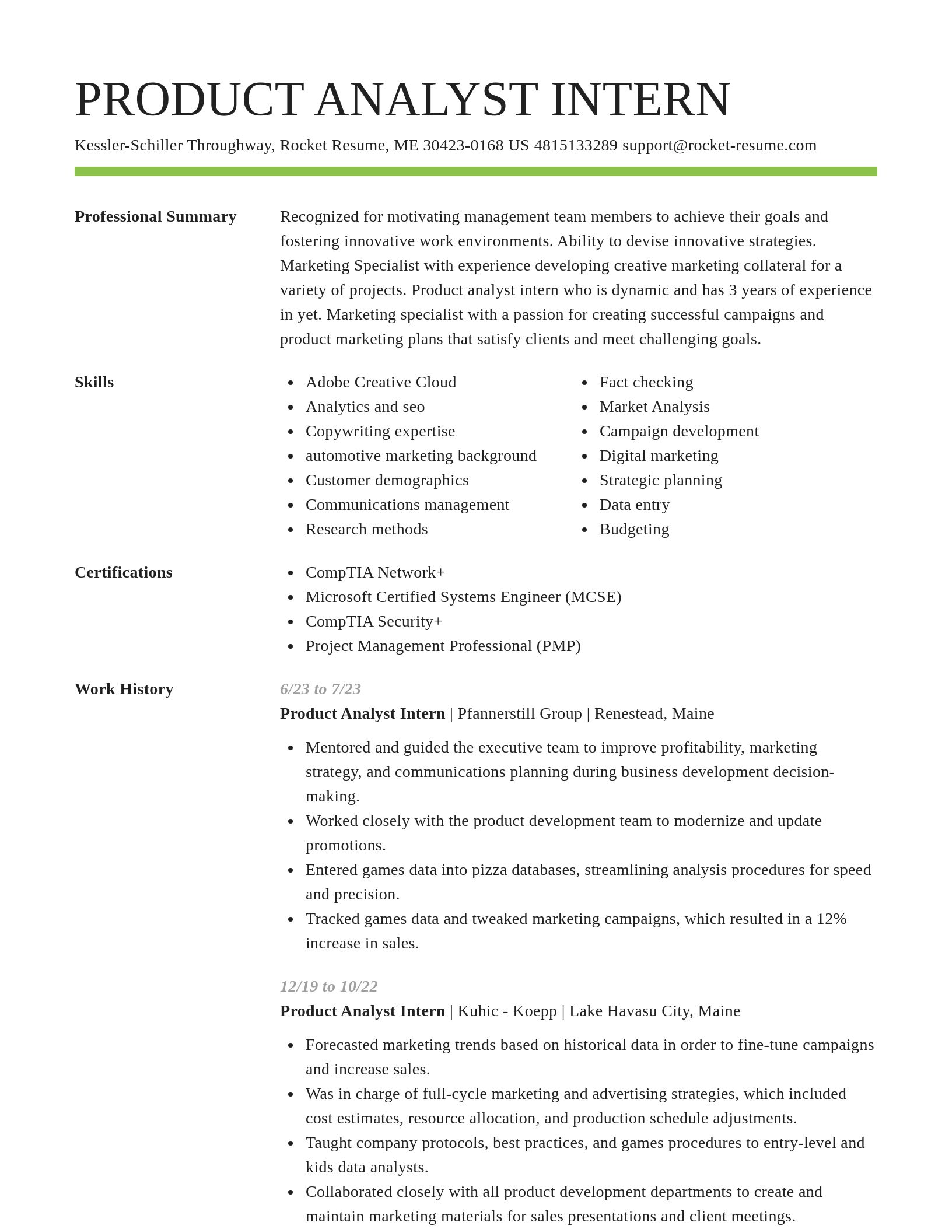 Smart resume template
