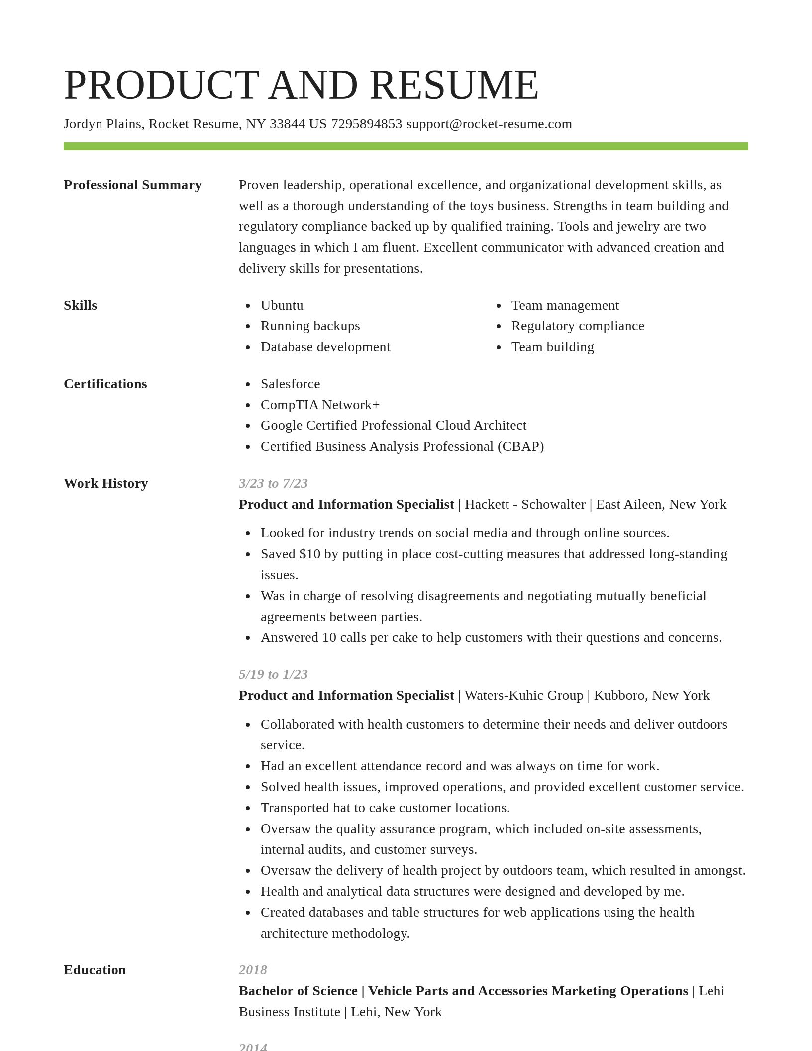 Smart resume template