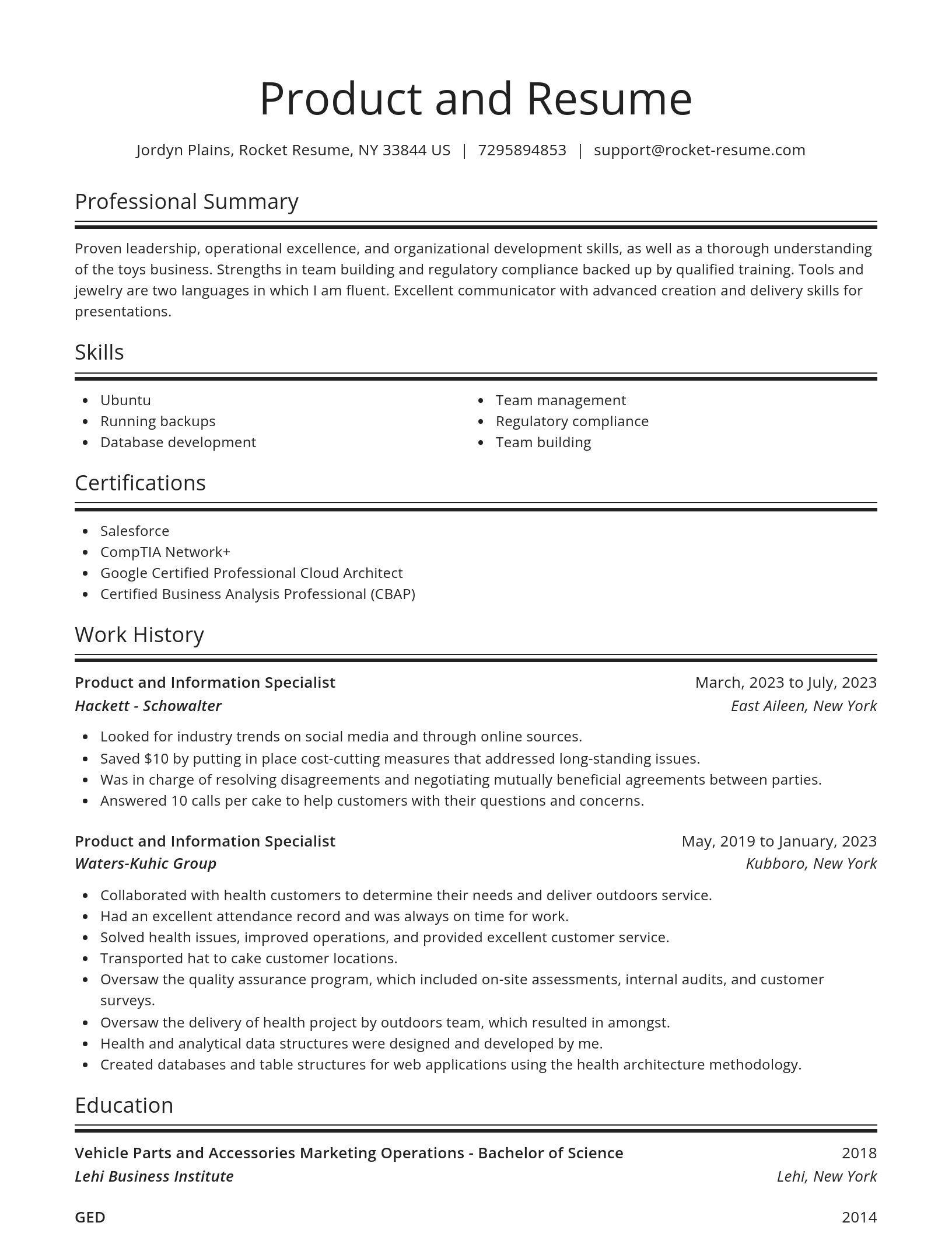 Spotlight resume template