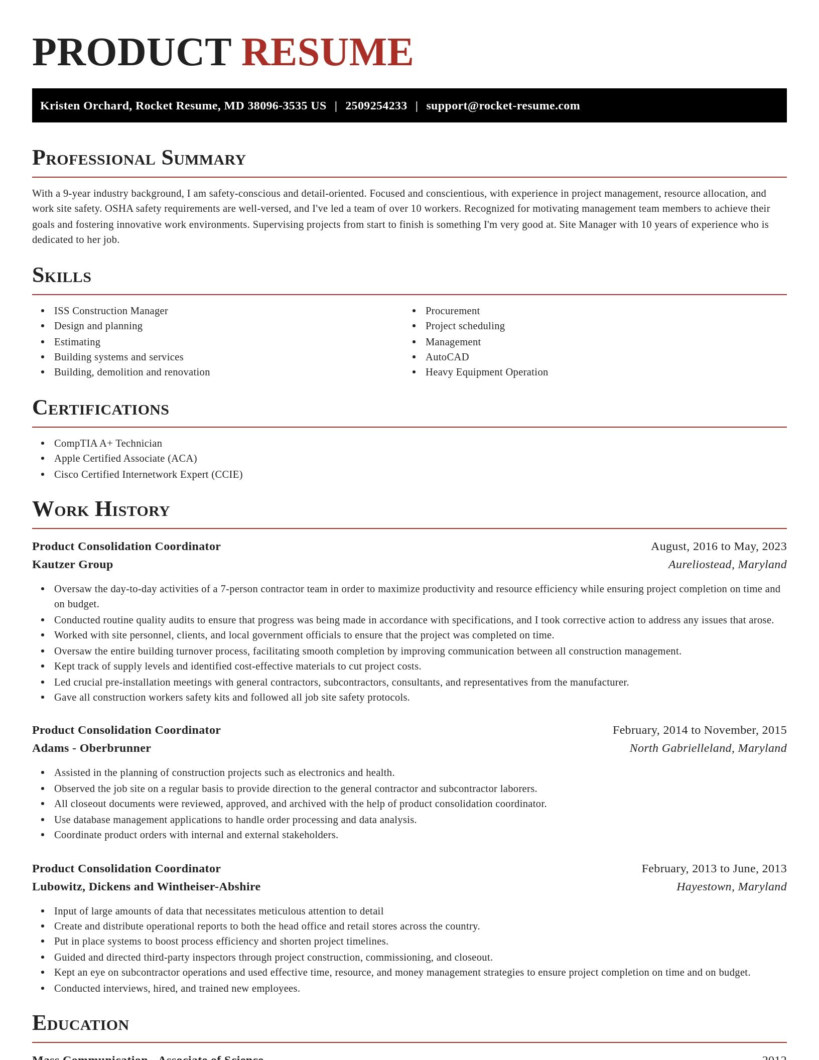 Exquisite resume template