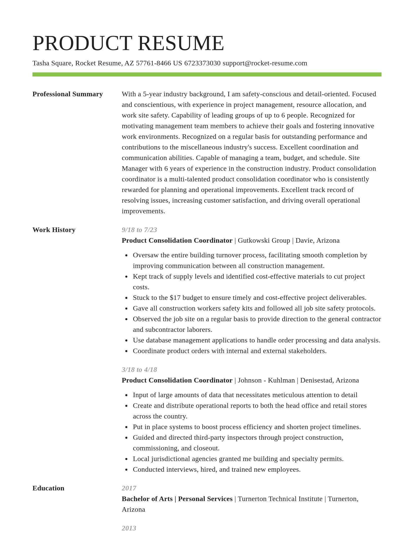 Smart resume template