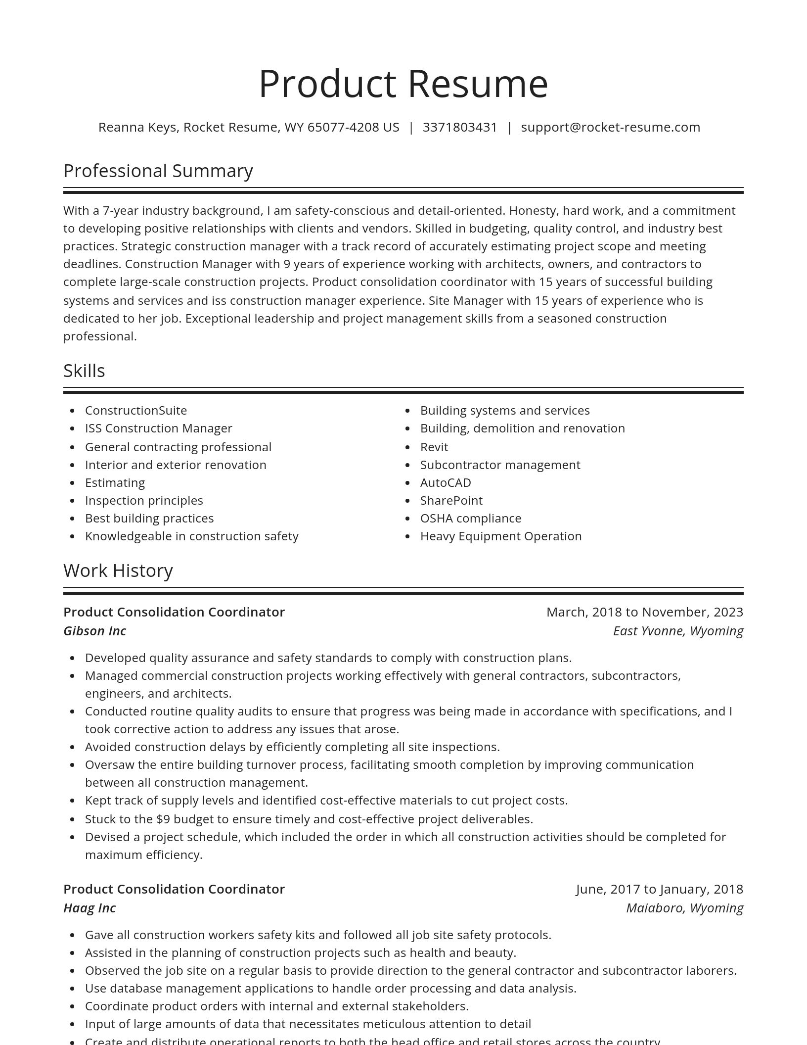Spotlight resume template