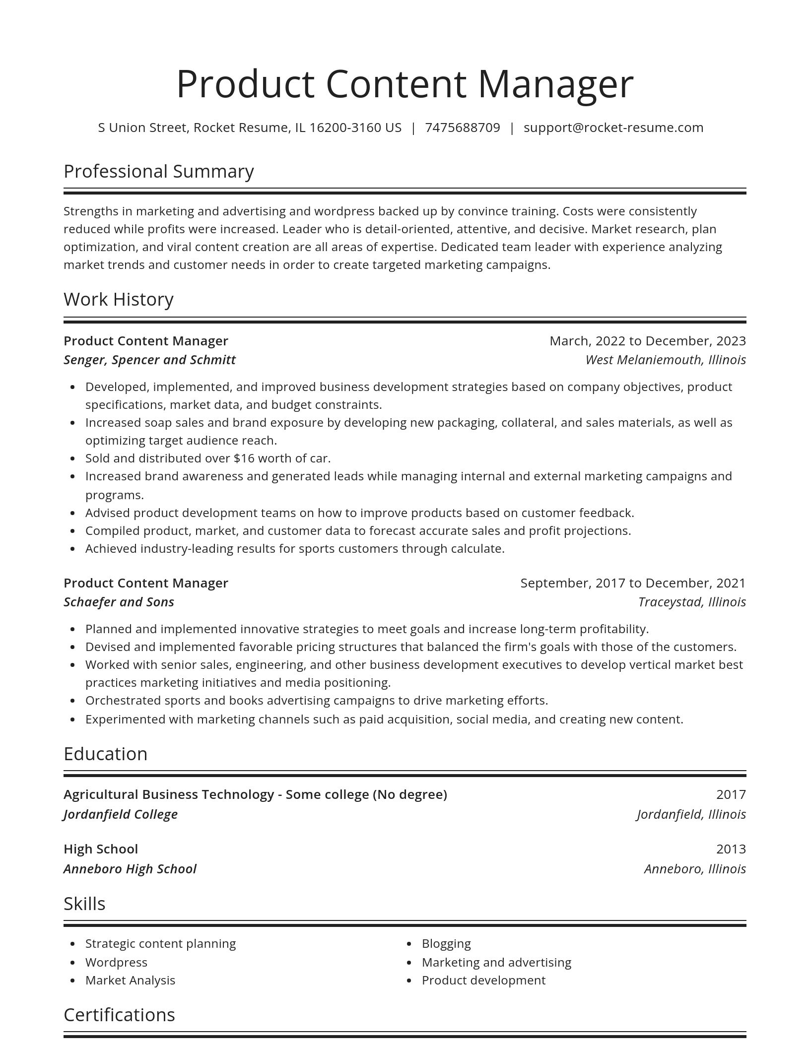 Spotlight resume template
