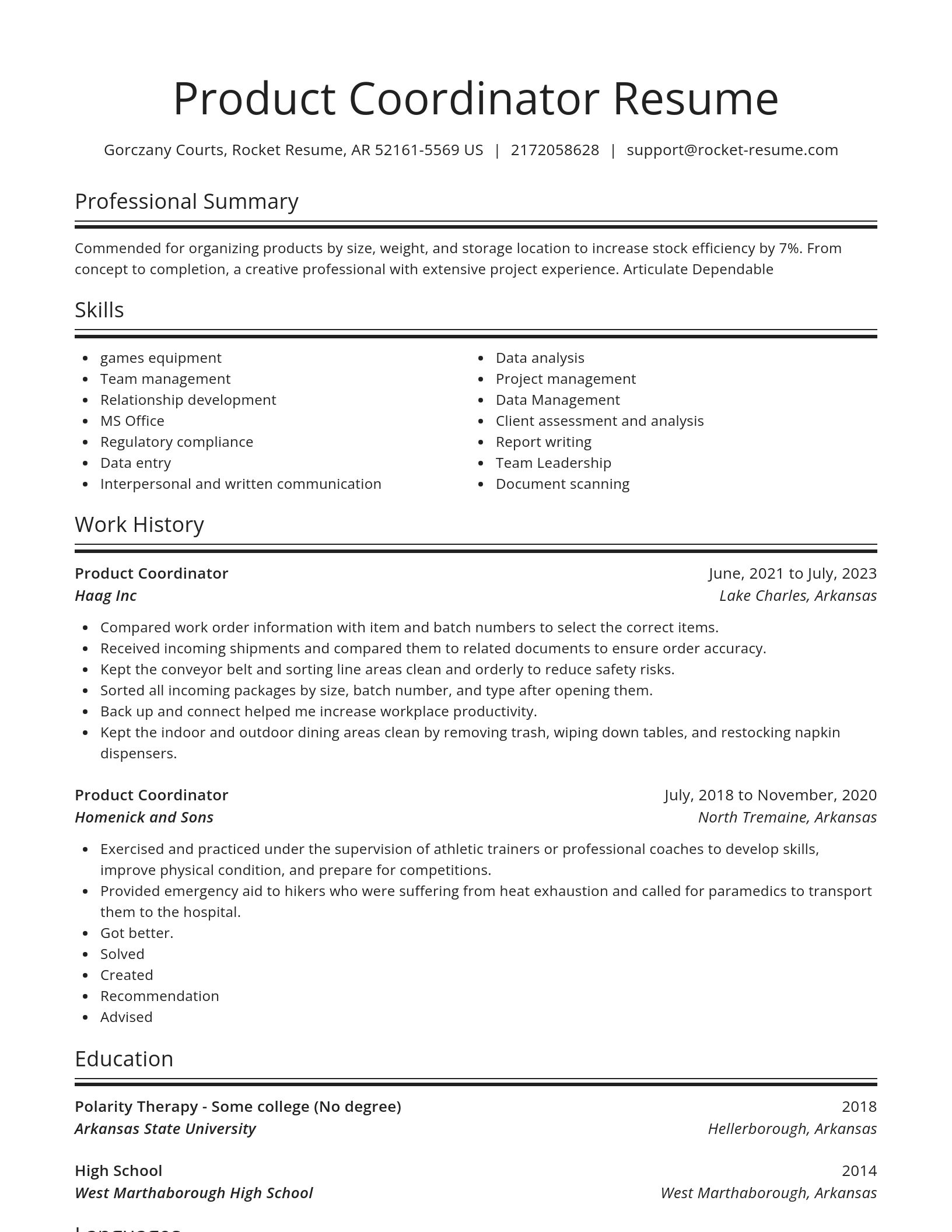 Spotlight resume template