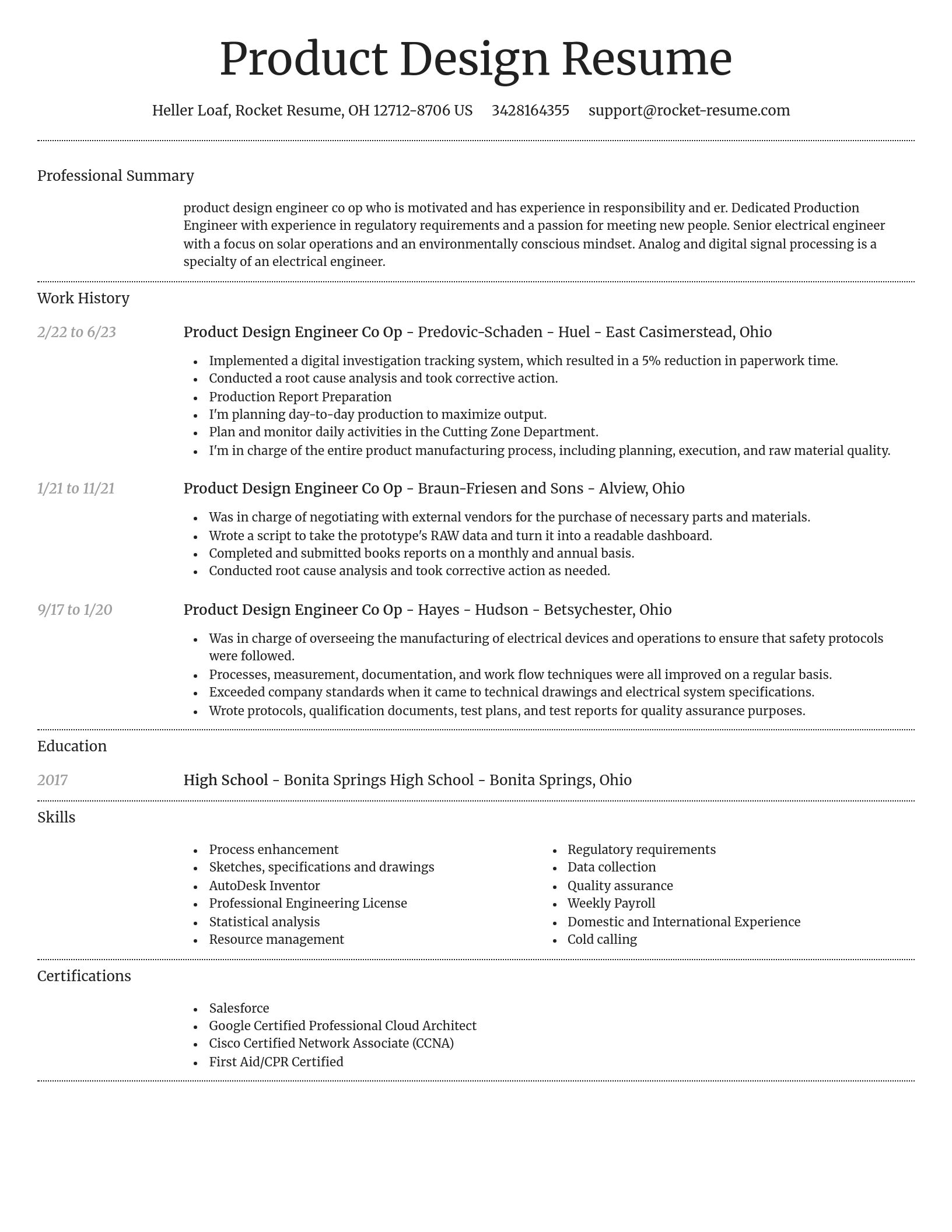 Dignified resume template