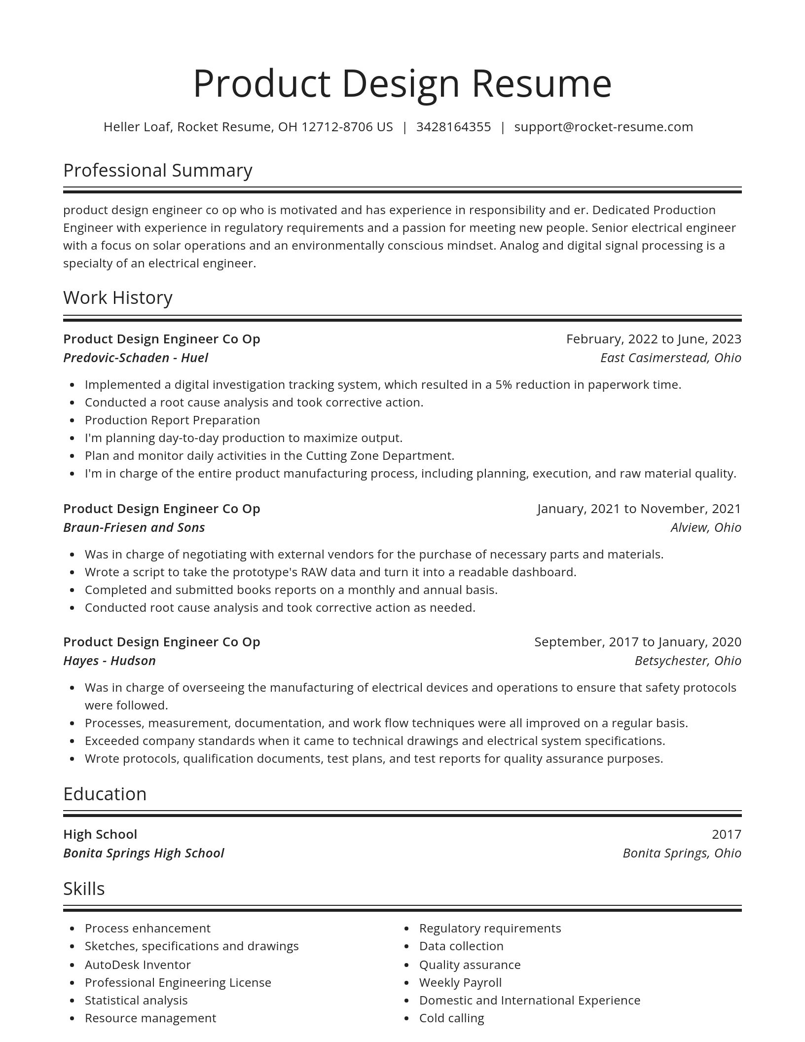 Spotlight resume template