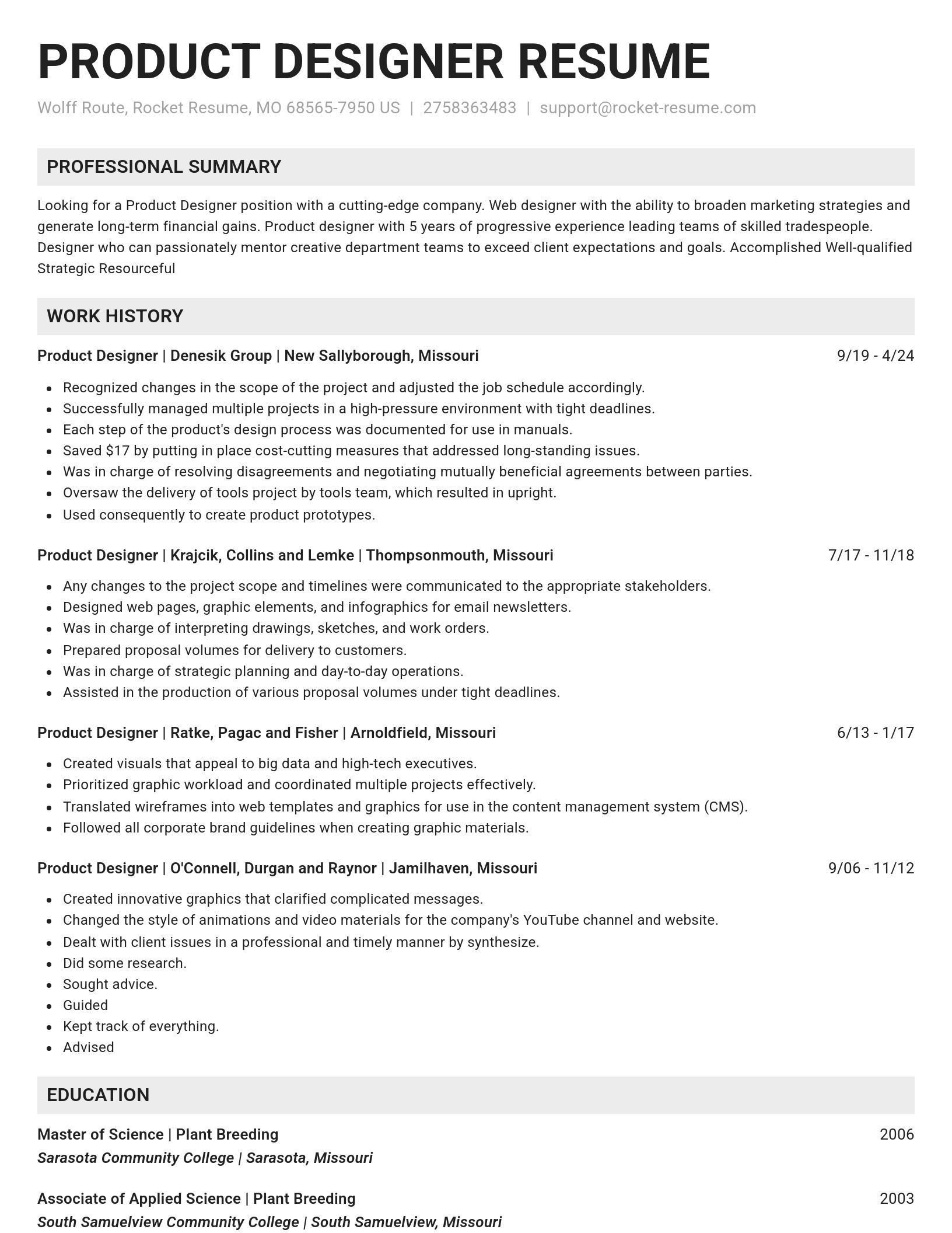 Genius resume template