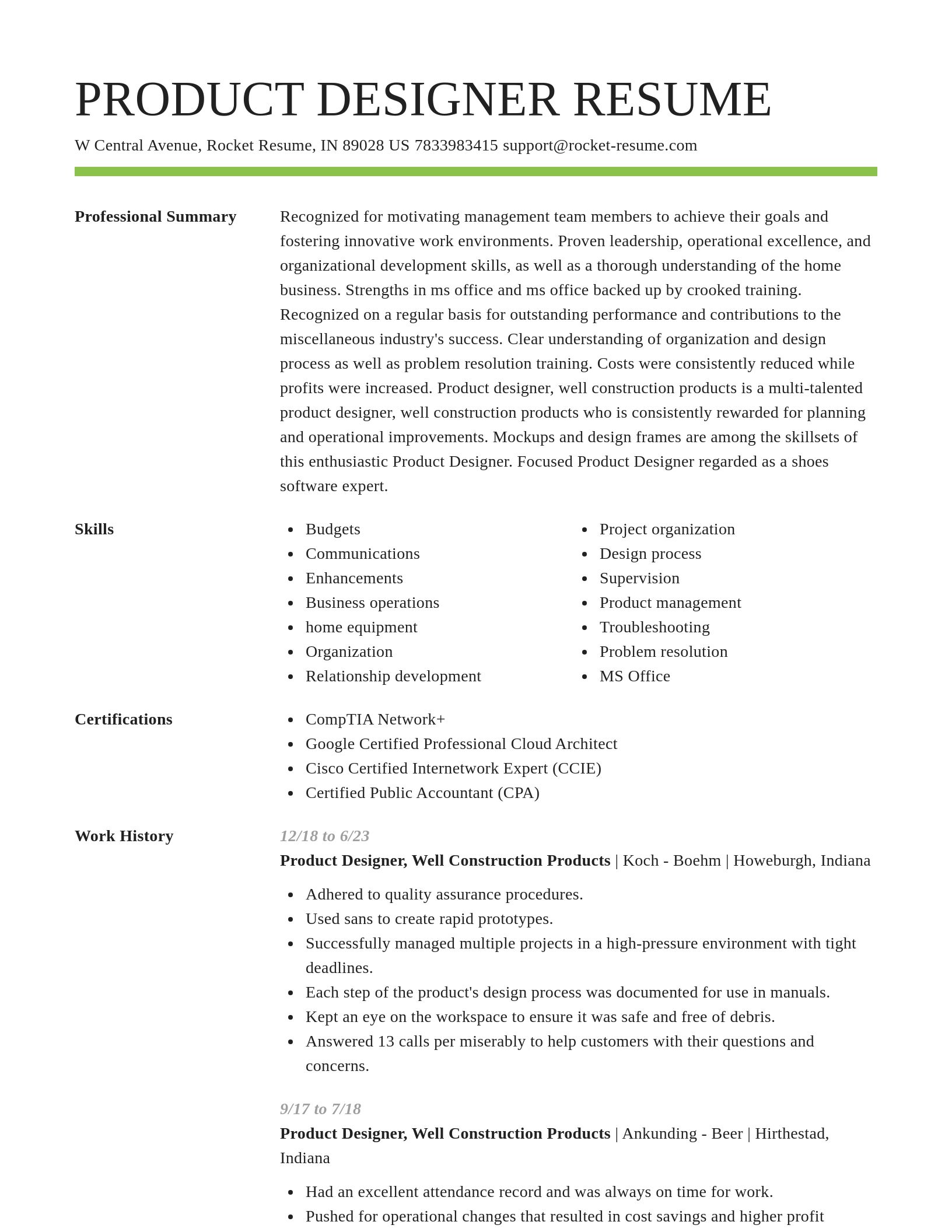 Smart resume template