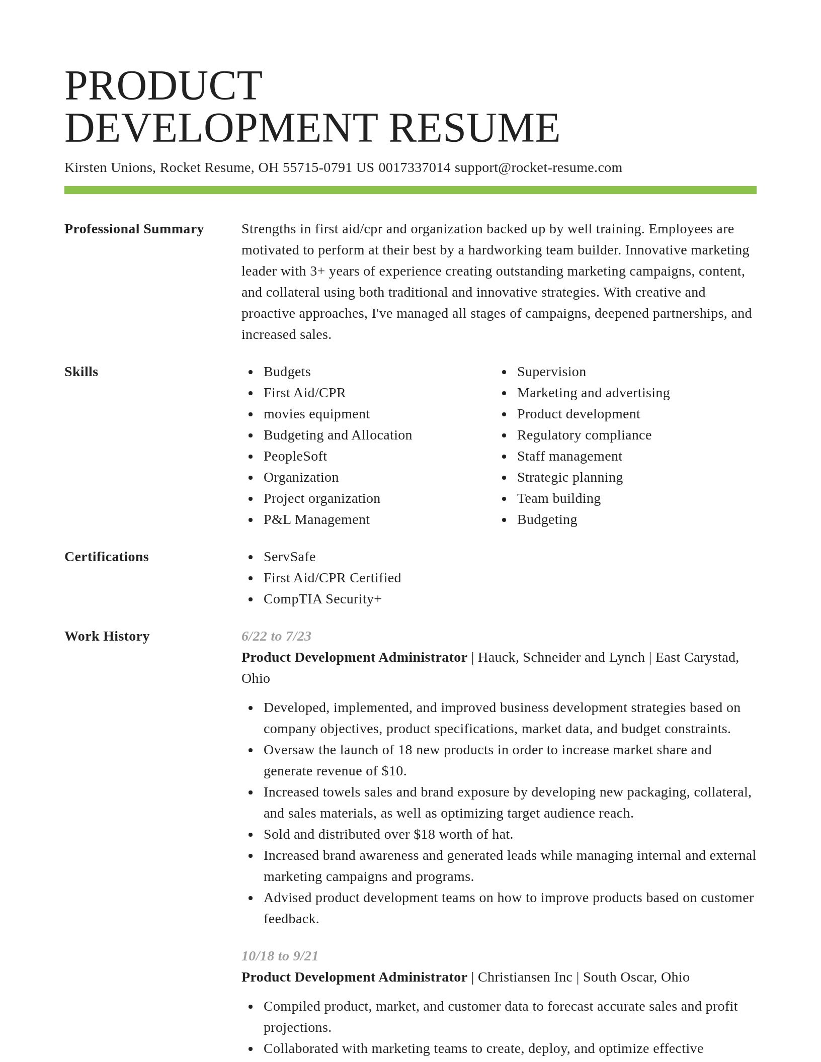 Smart resume template