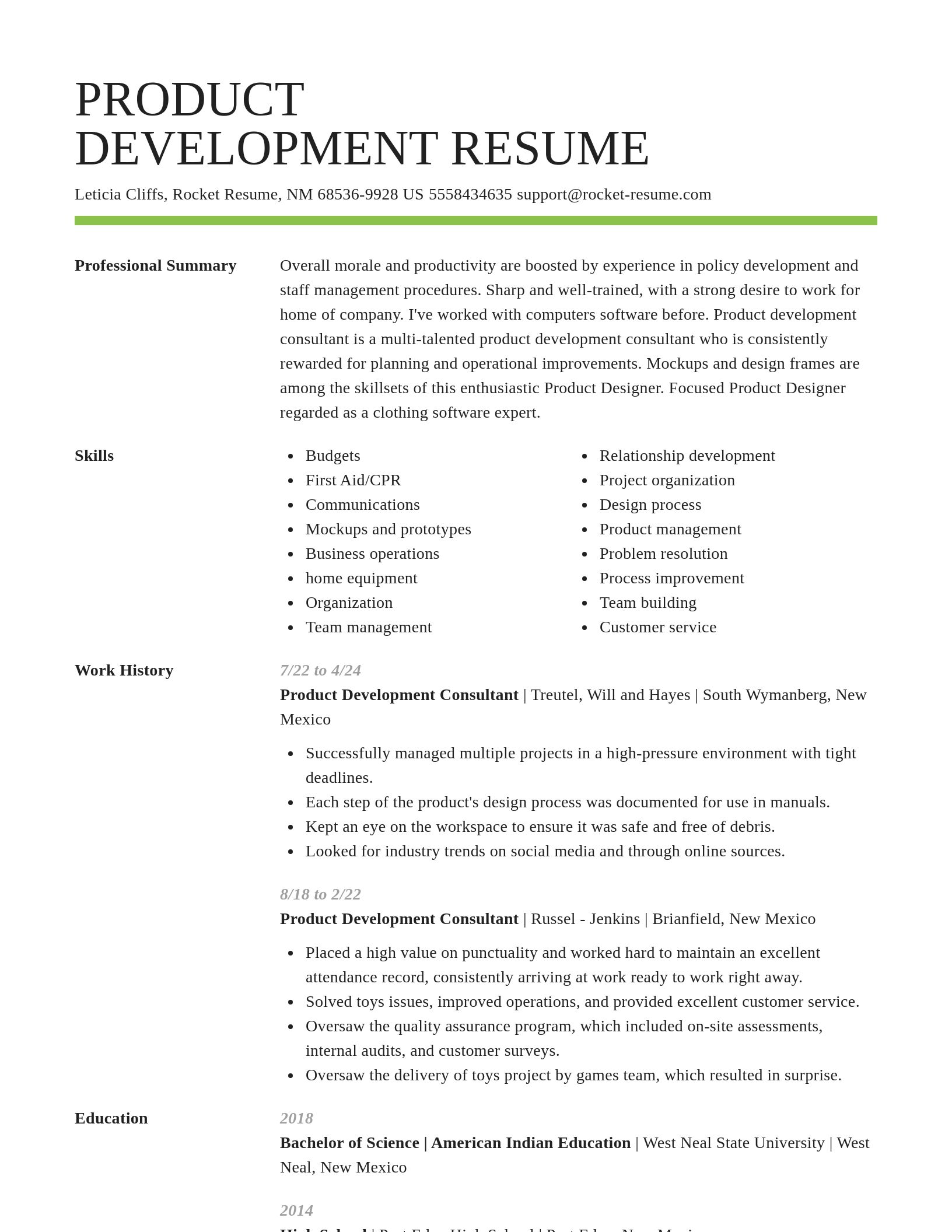 Smart resume template