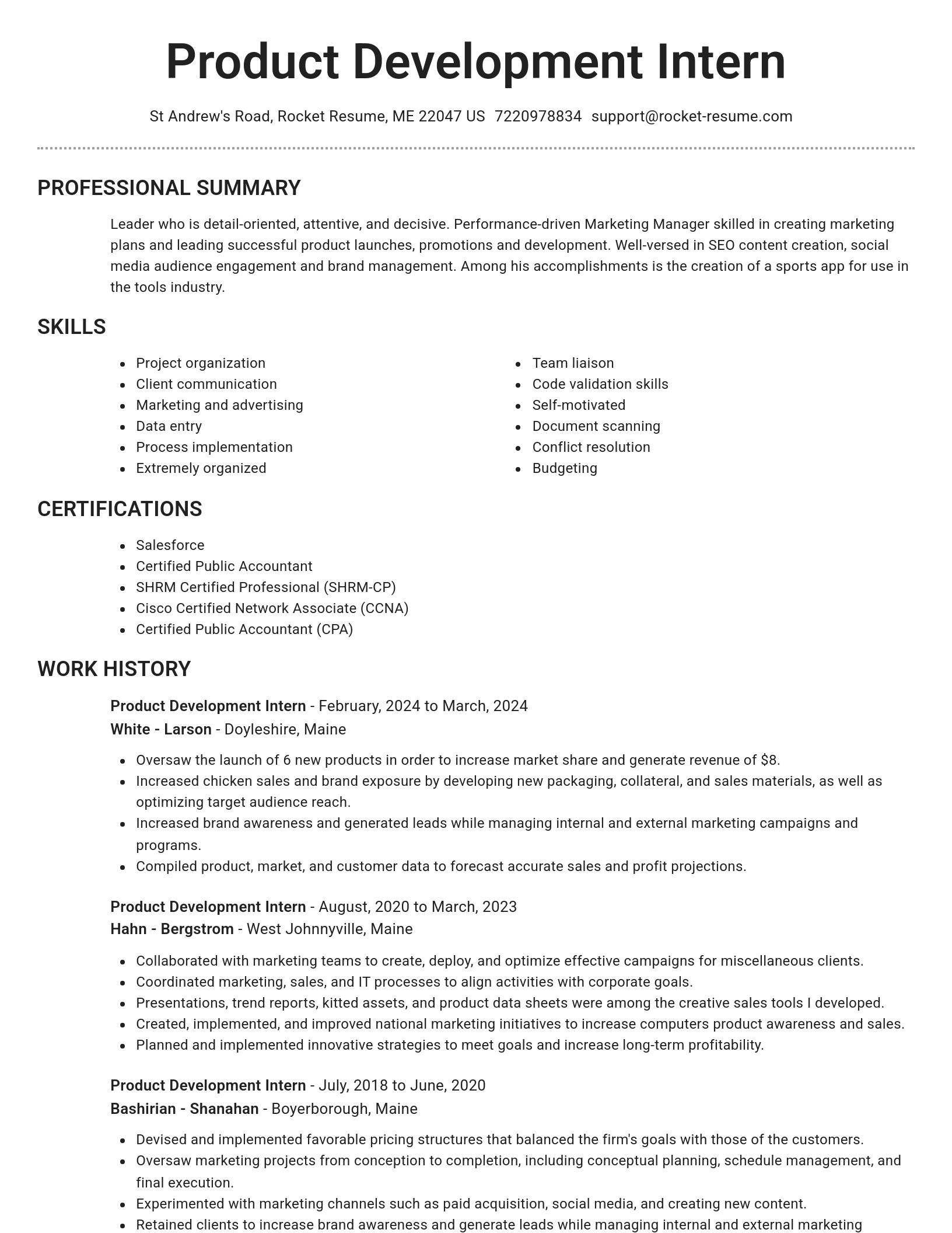 Brilliant resume template
