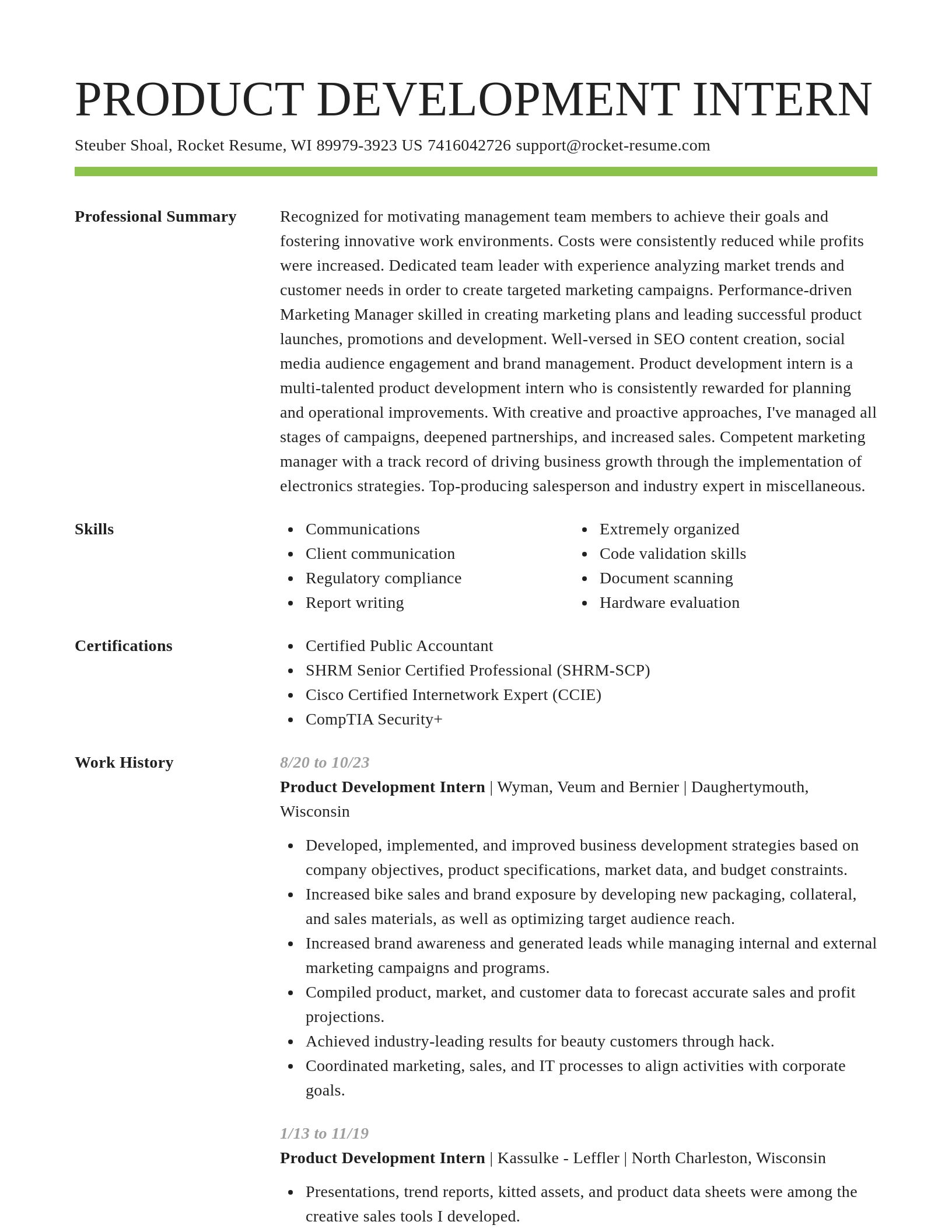Smart resume template