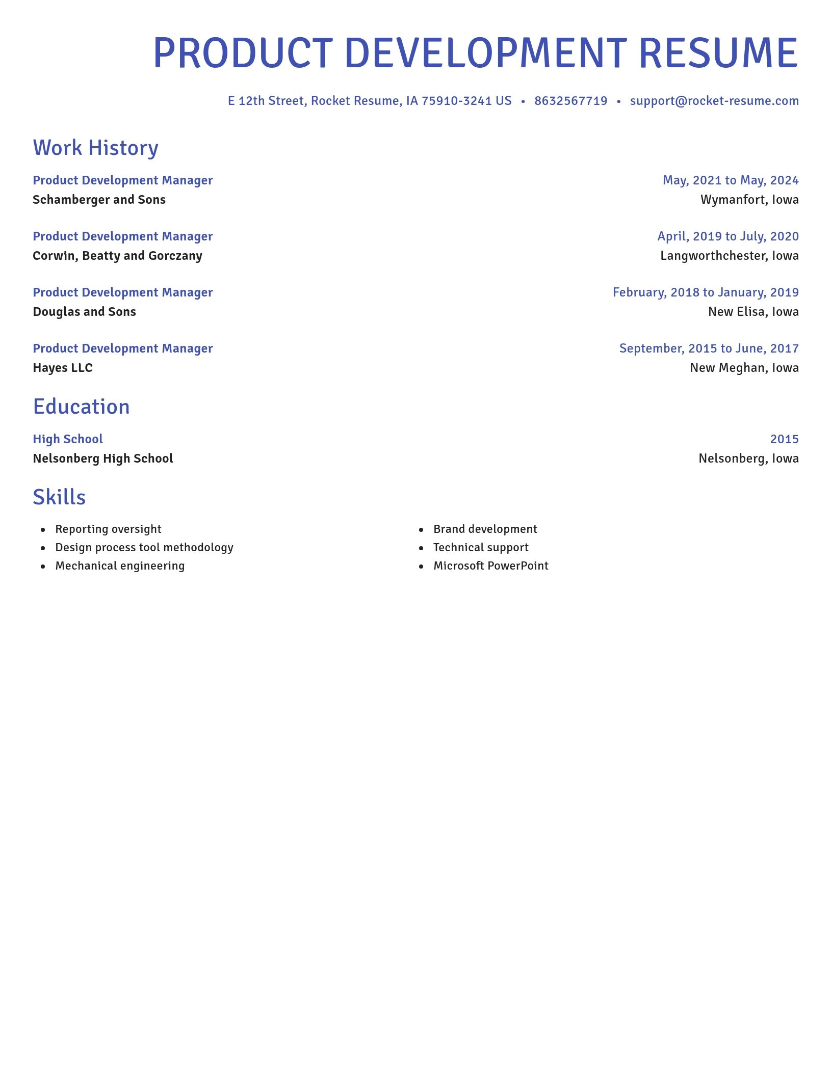 Novel resume template
