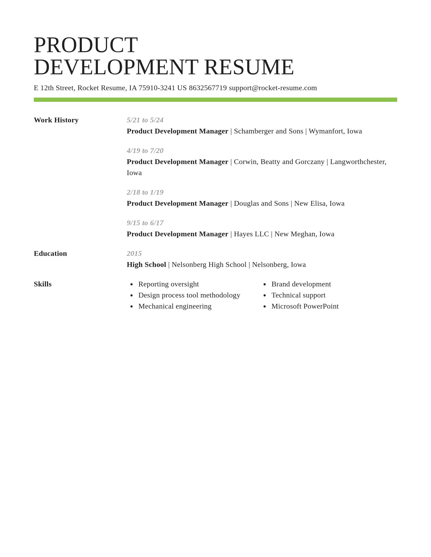 Smart resume template