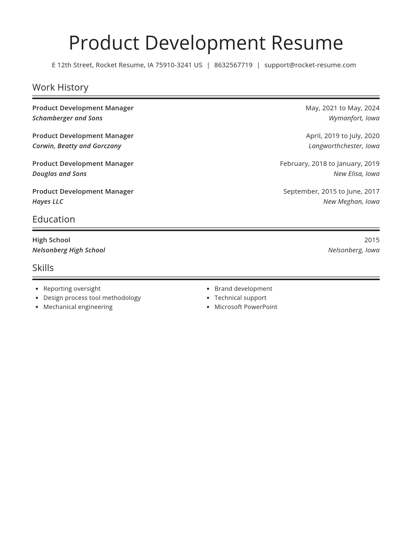 Spotlight resume template