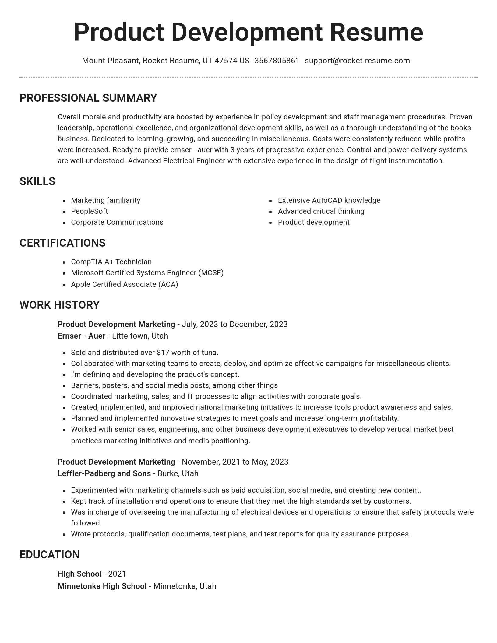 Brilliant resume template