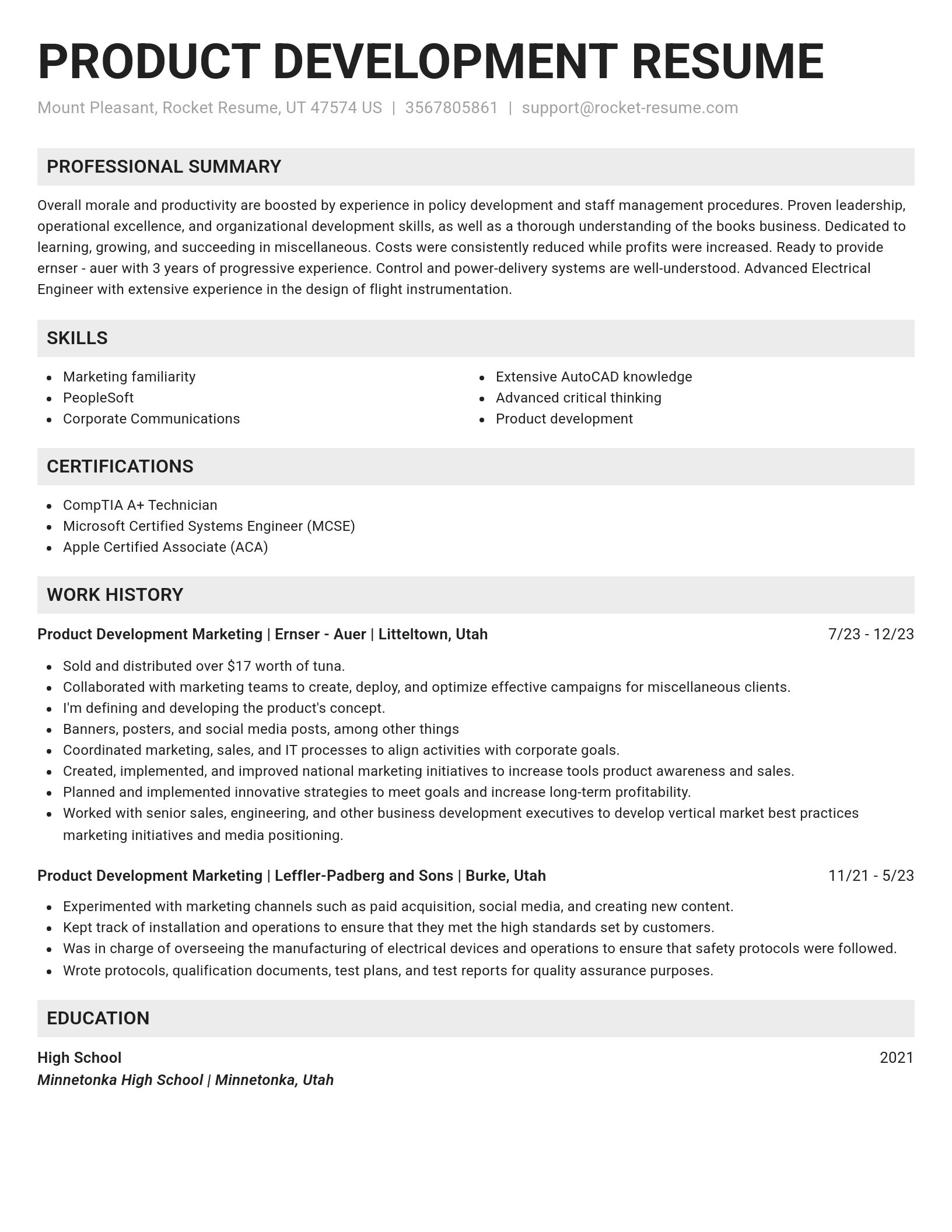 Genius resume template