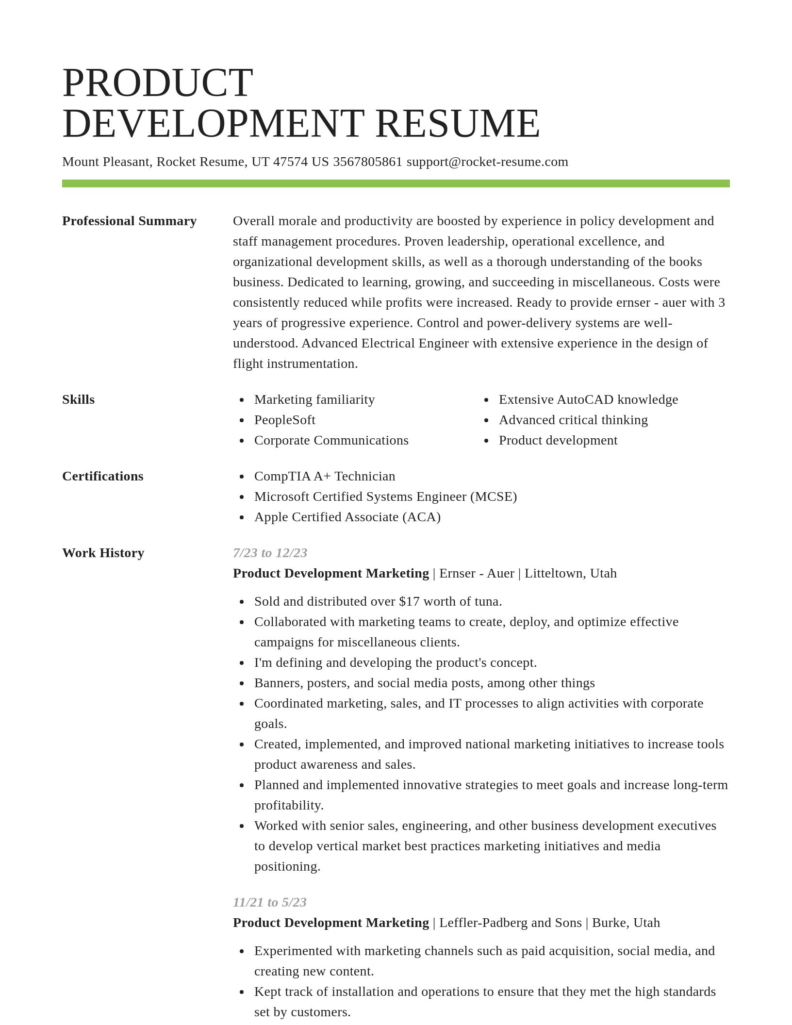 Smart resume template
