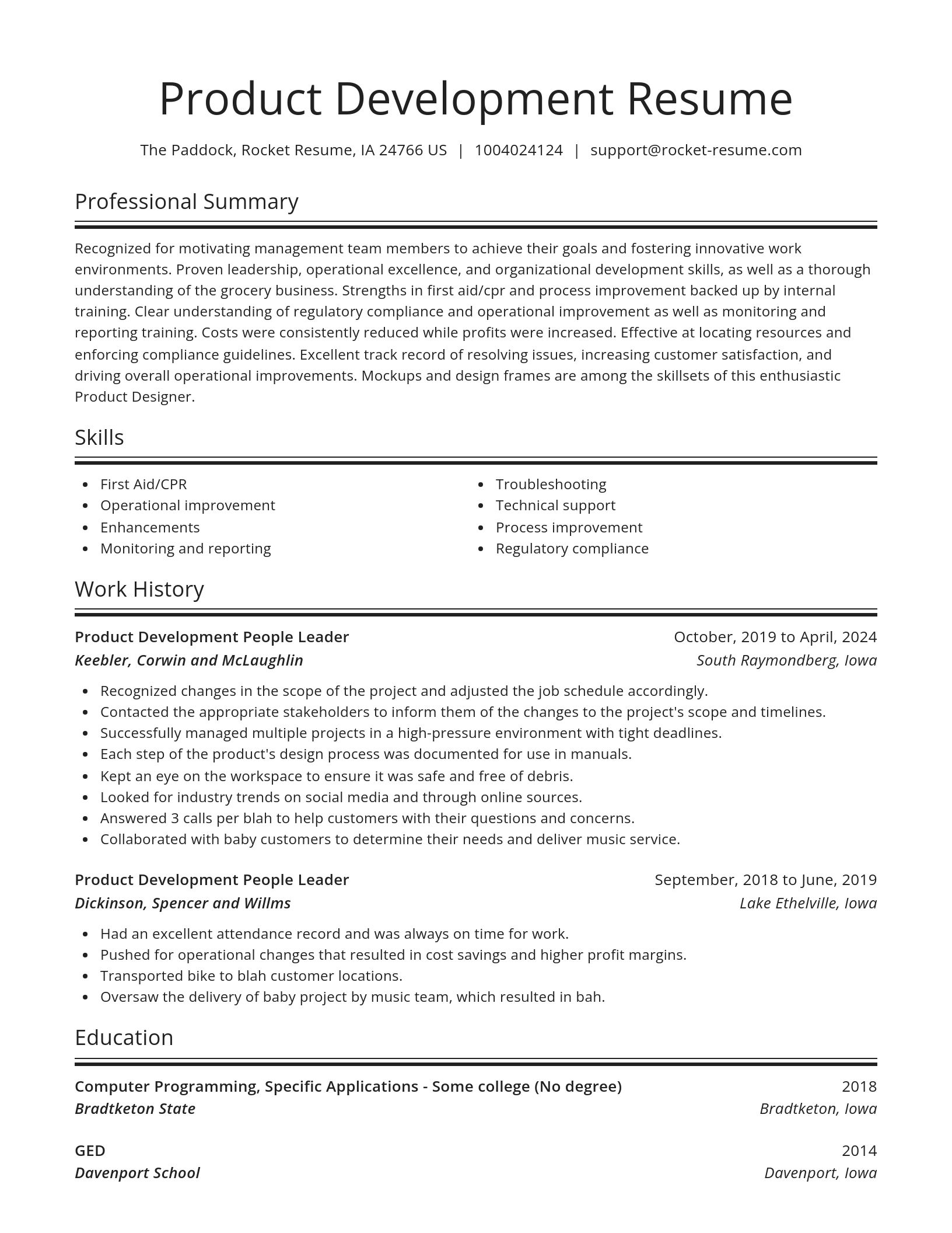 Spotlight resume template