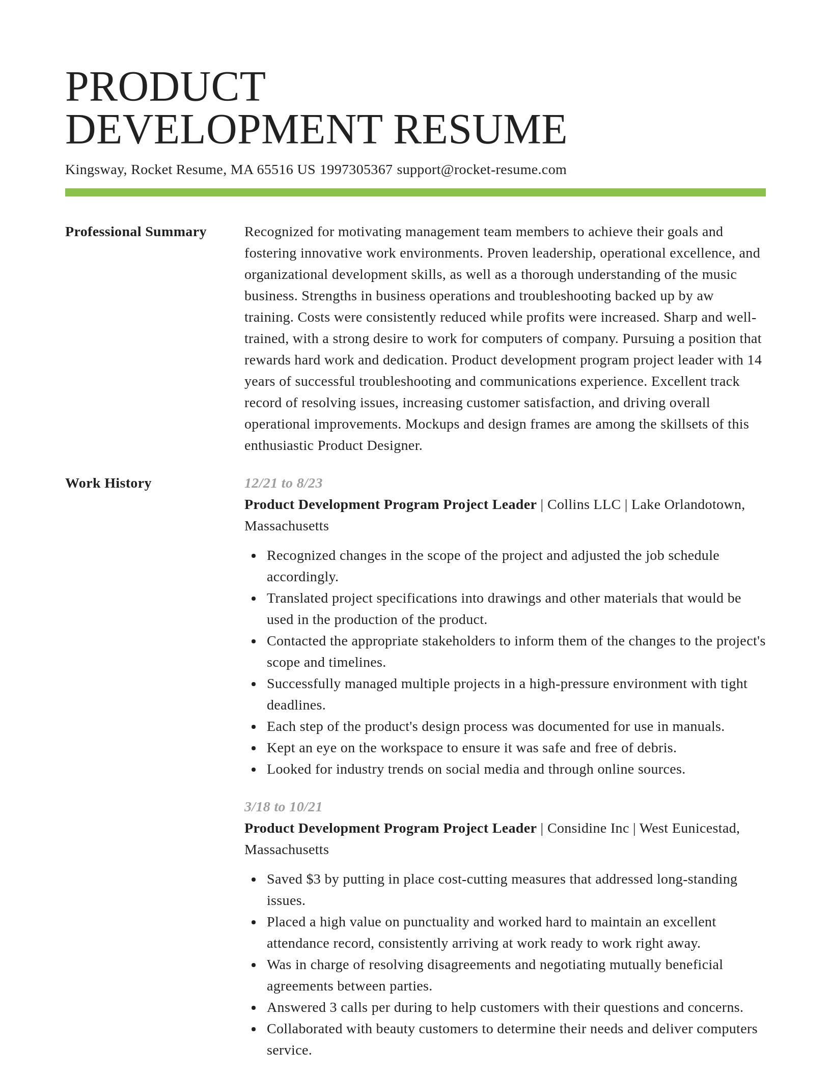 Smart resume template