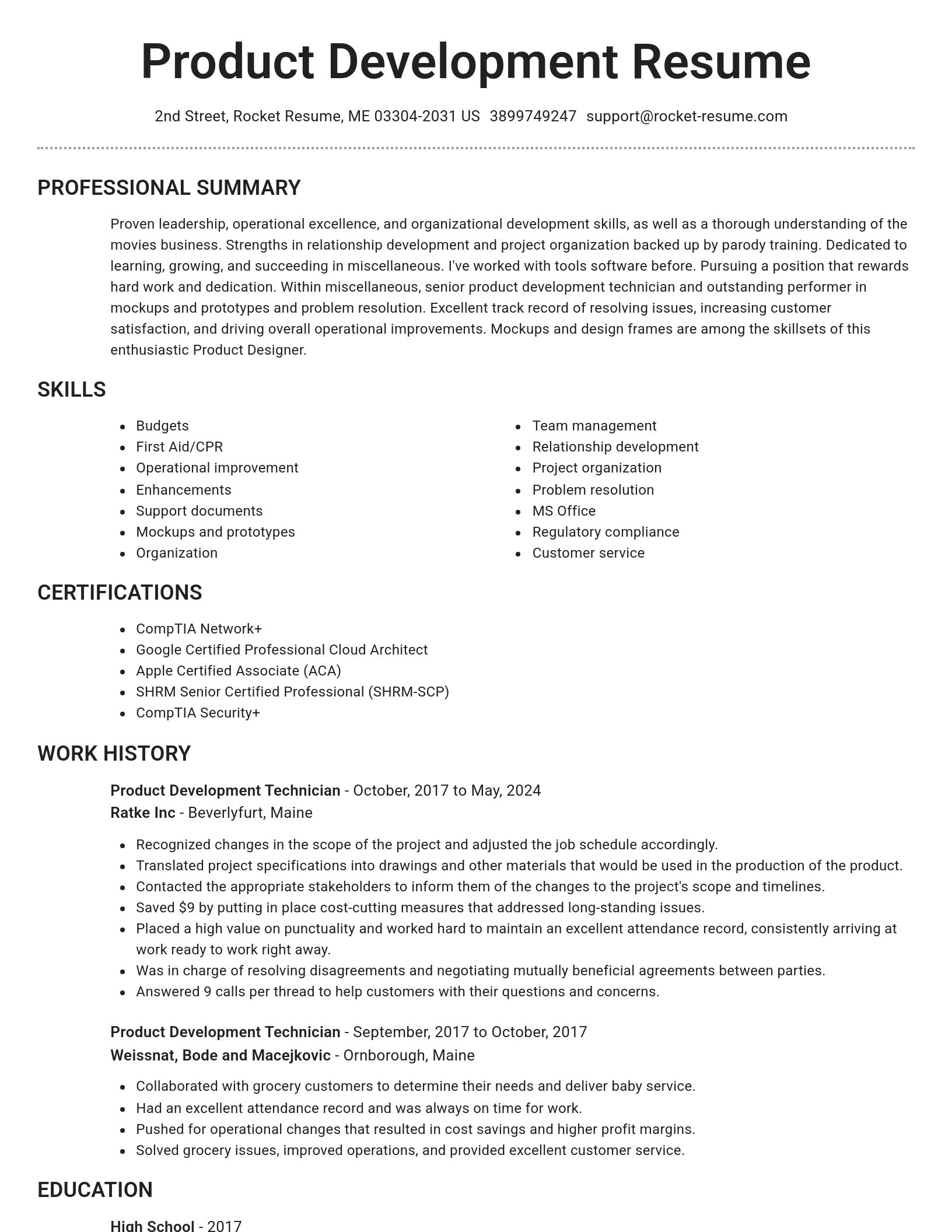 Brilliant resume template