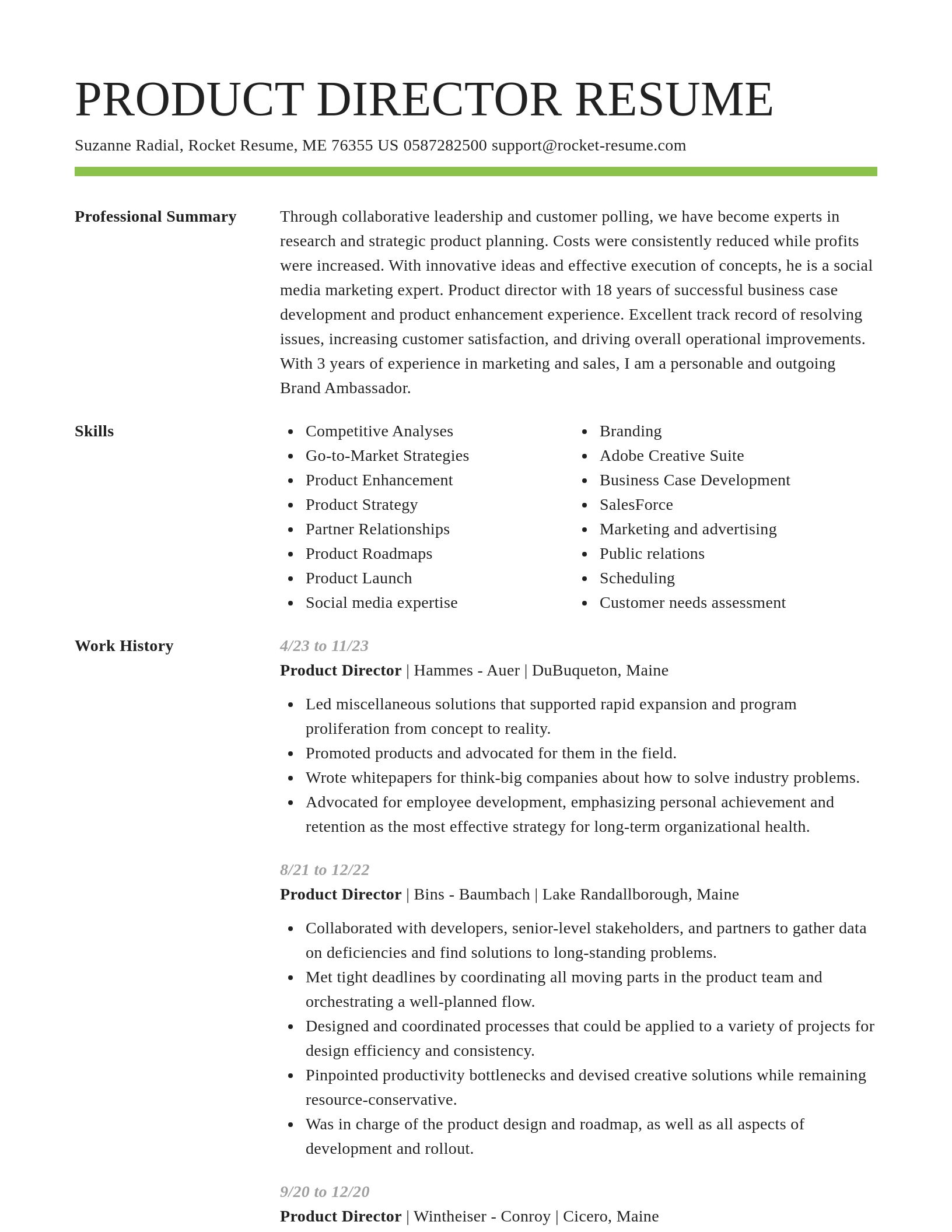 Smart resume template