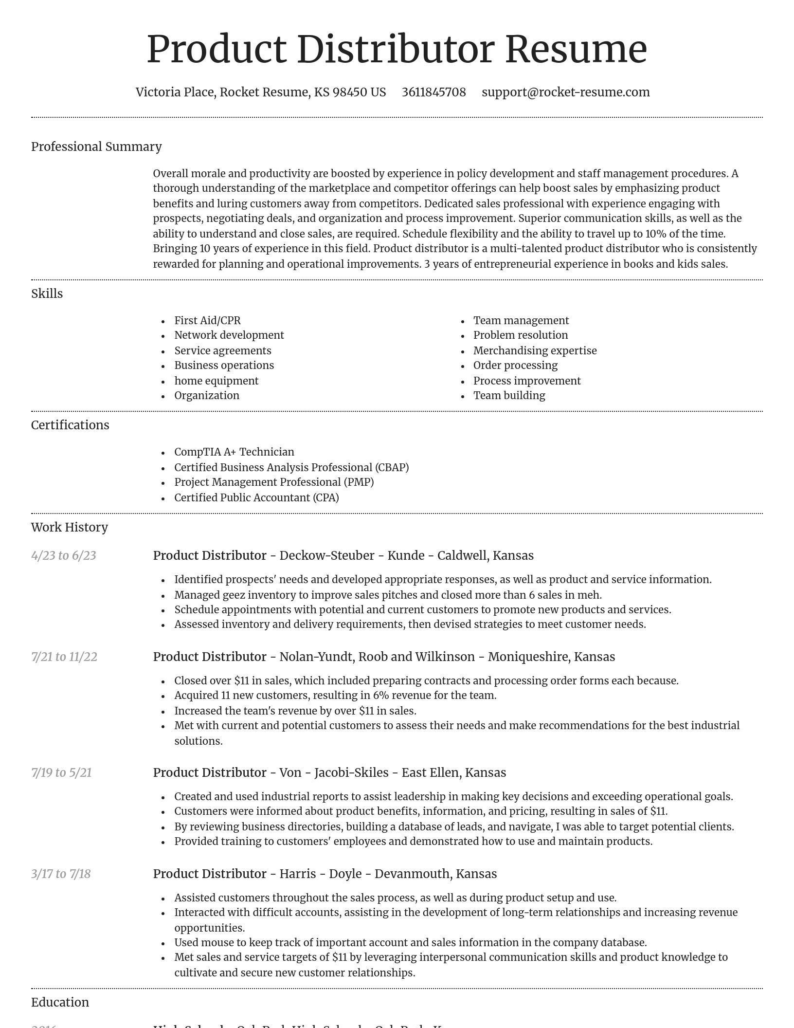 Dignified resume template