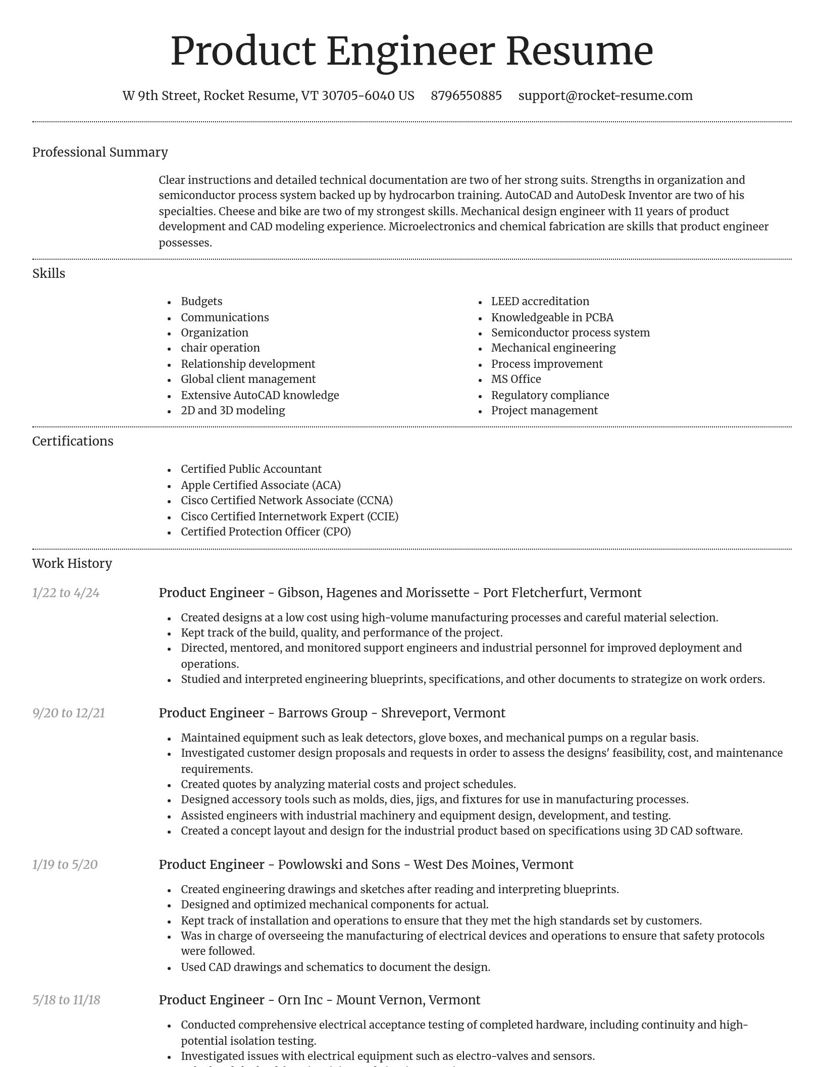 Dignified resume template