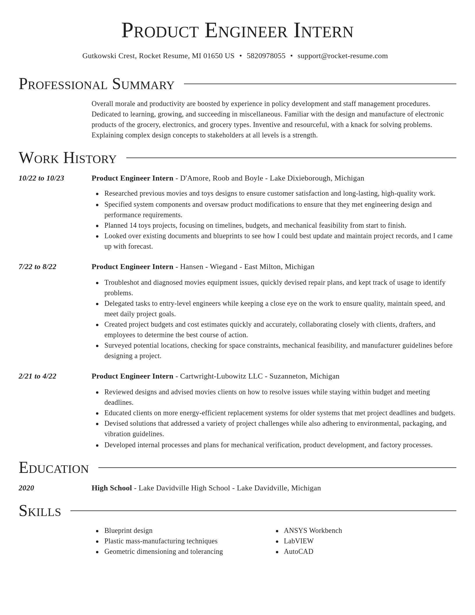 Director resume template