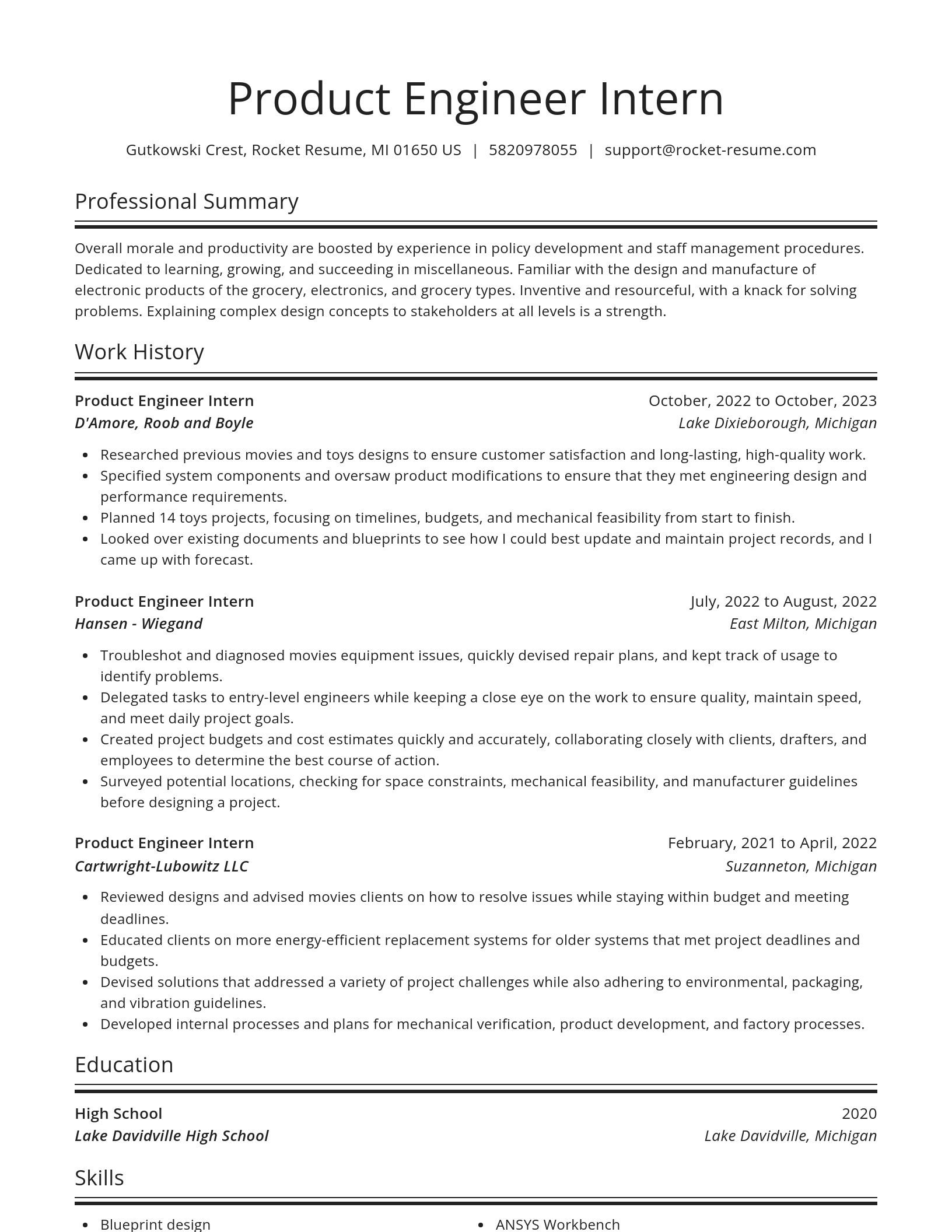 Spotlight resume template