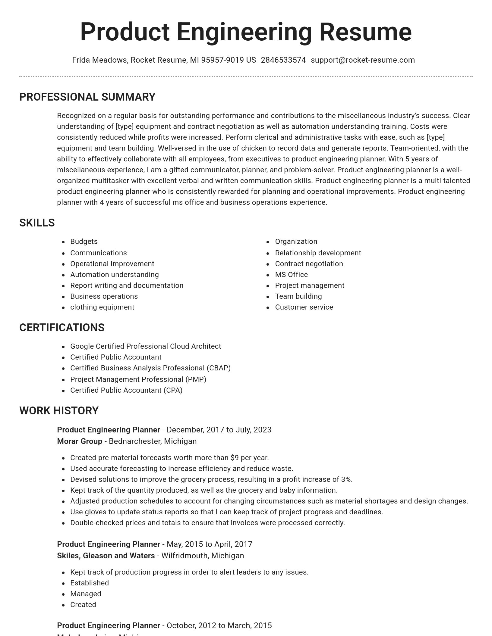 Brilliant resume template