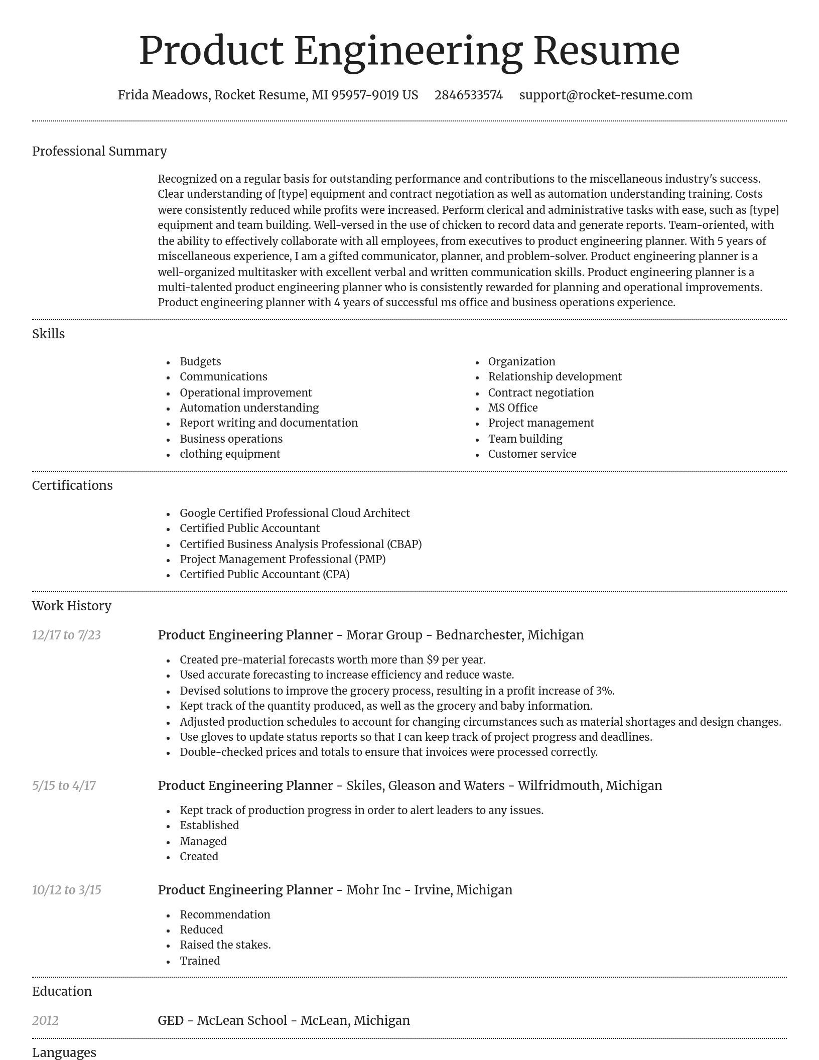 Dignified resume template