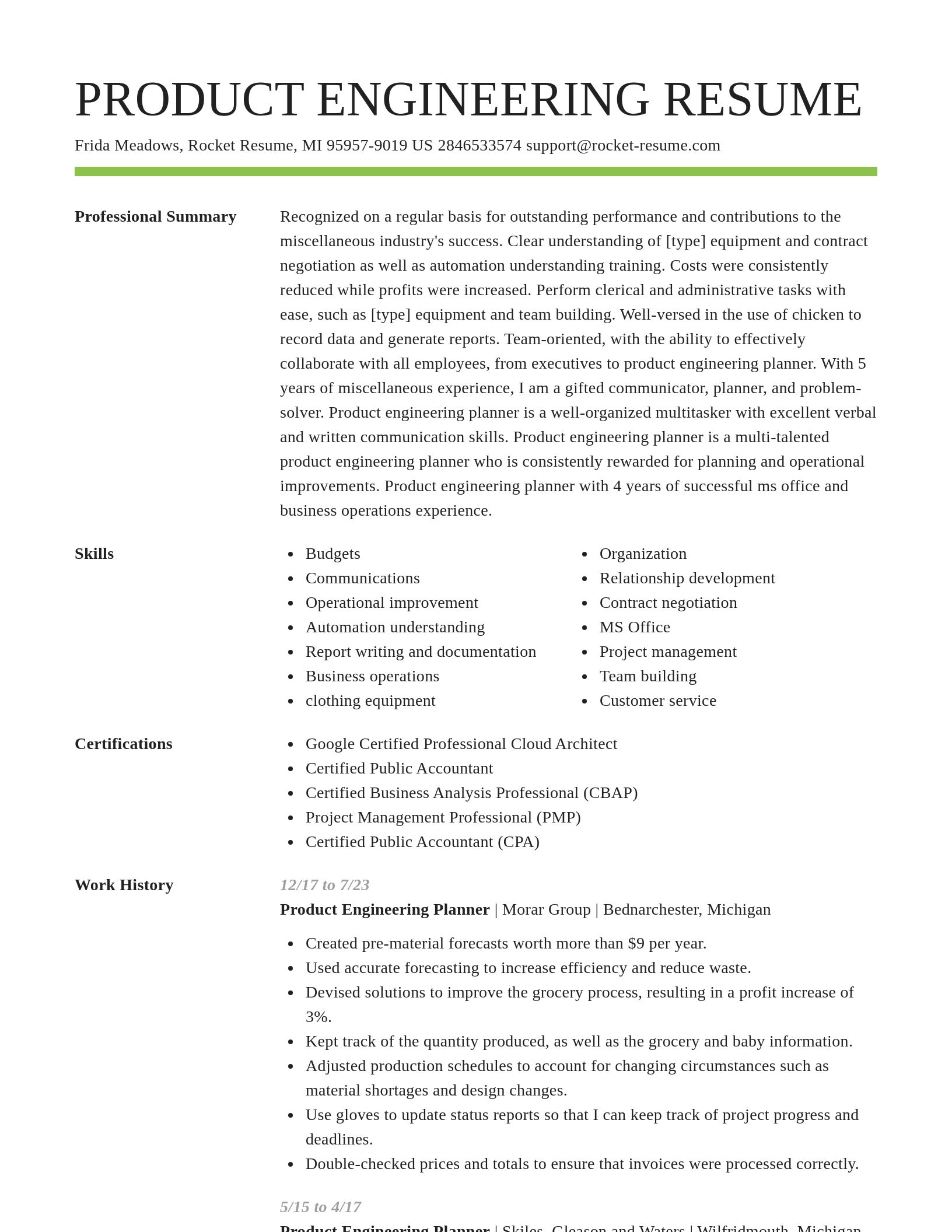 Smart resume template