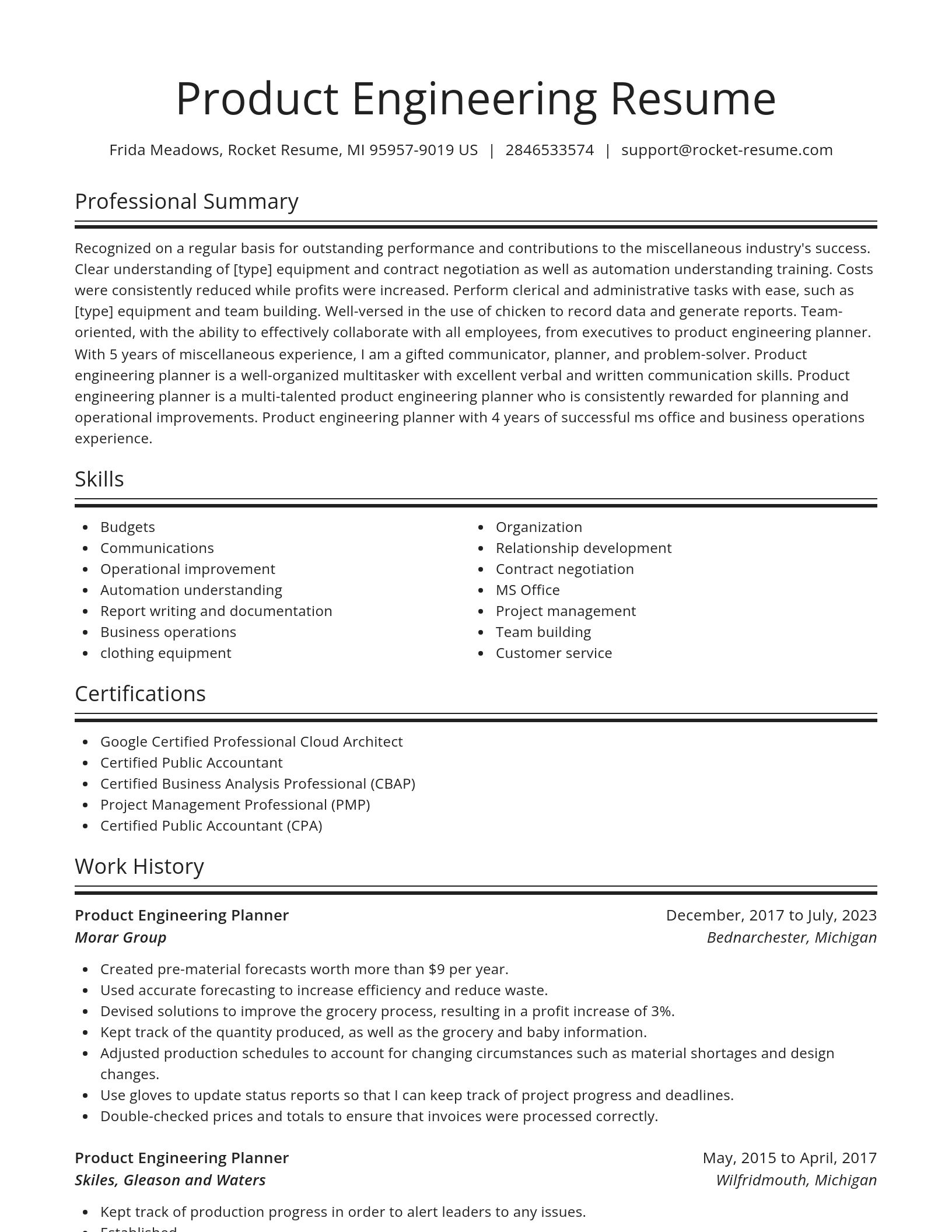 Spotlight resume template