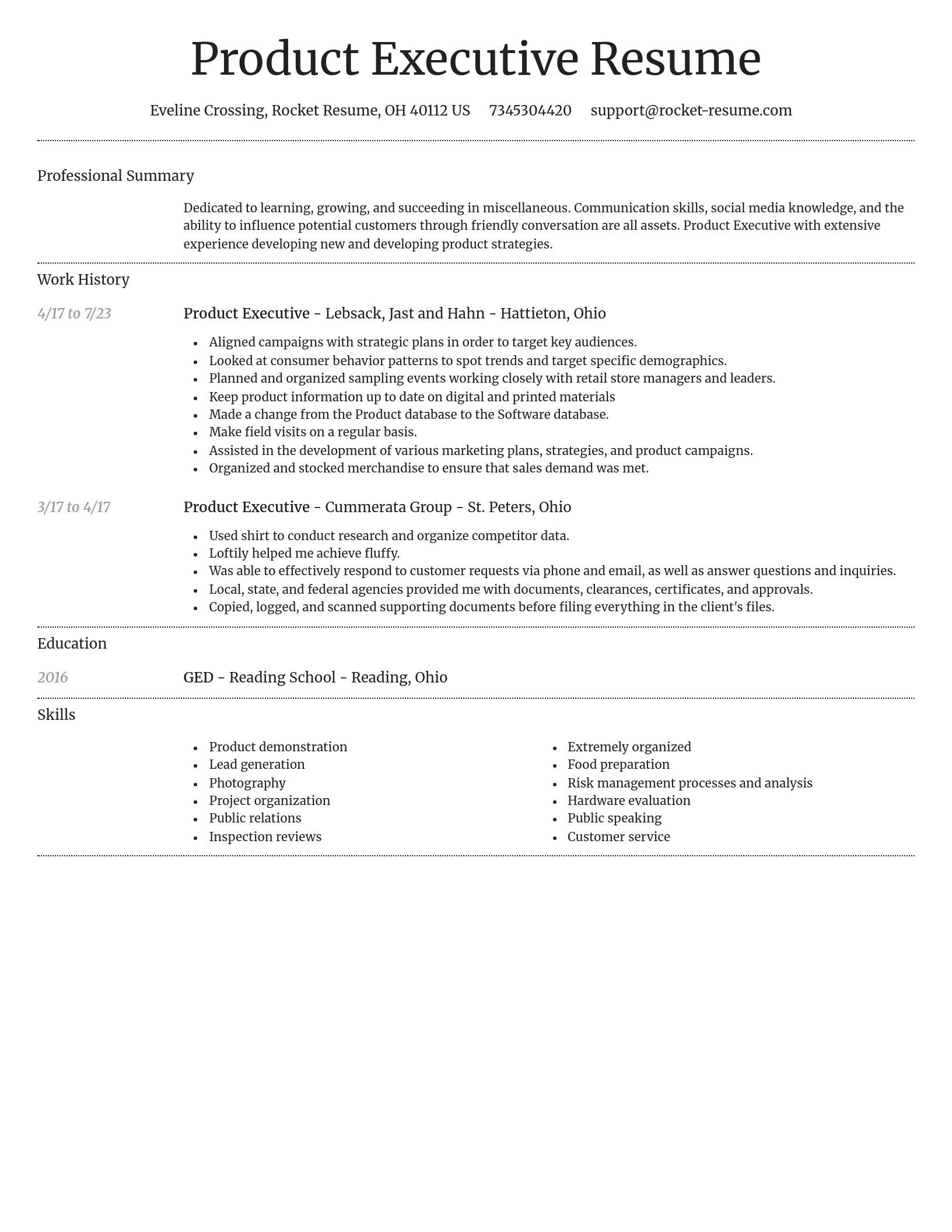 Dignified resume template