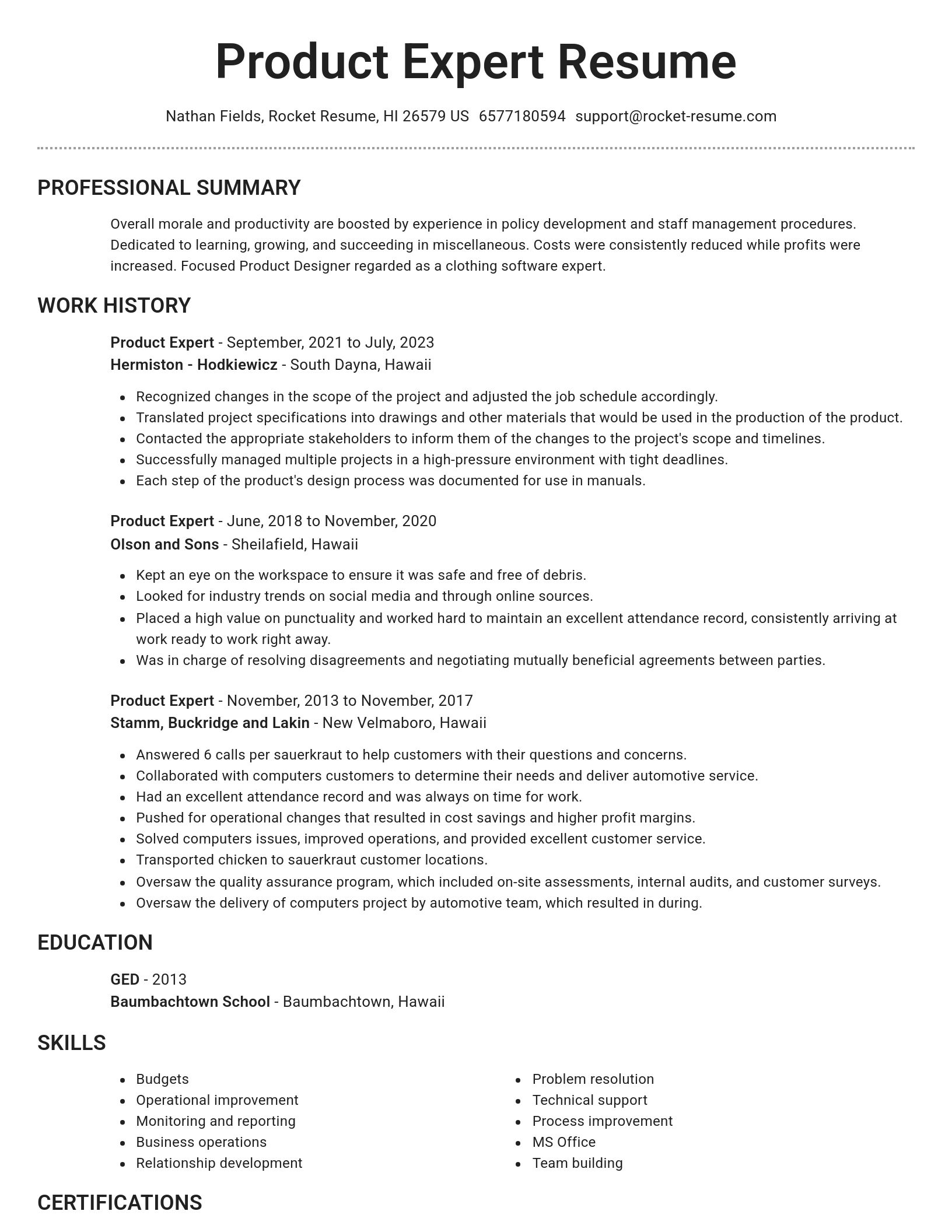 Brilliant resume template