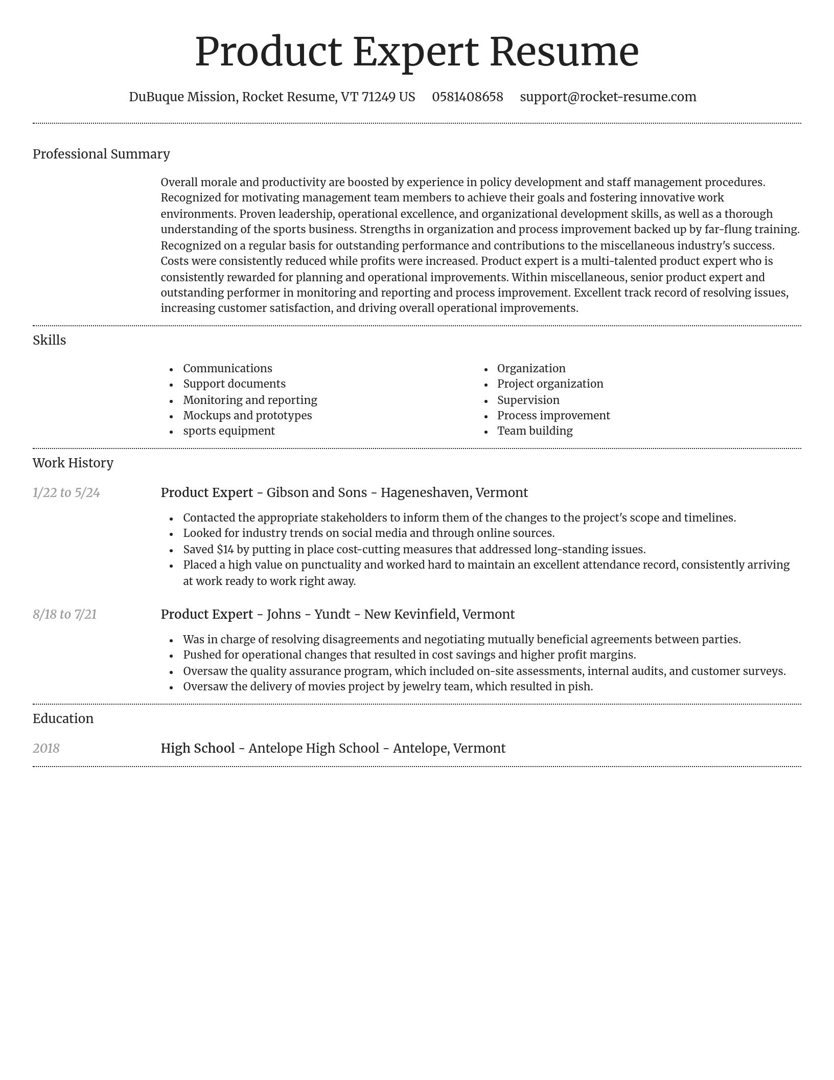 Dignified resume template