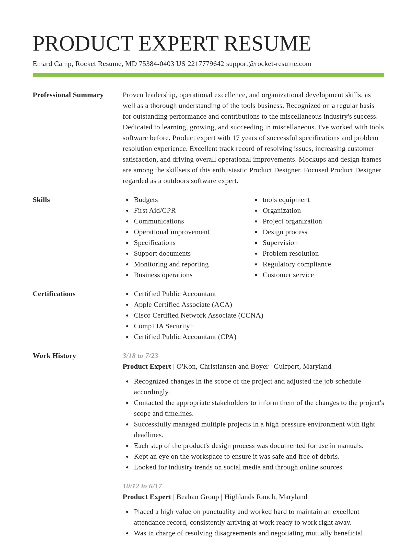 Smart resume template