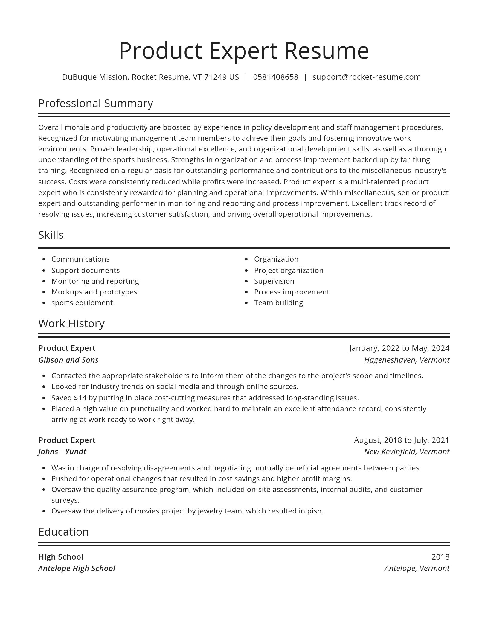 Spotlight resume template
