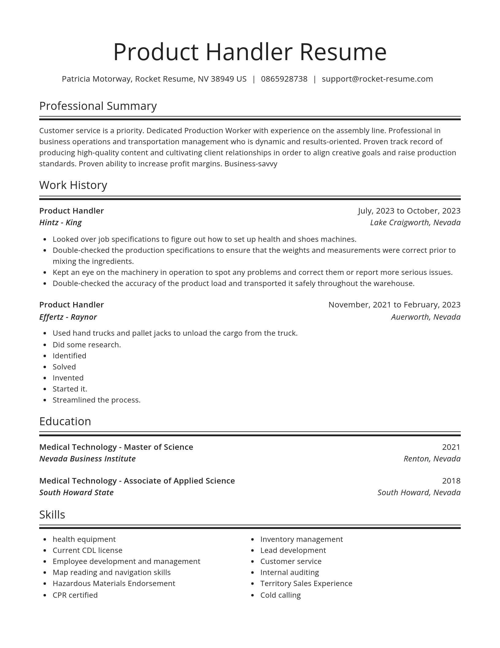 Spotlight resume template