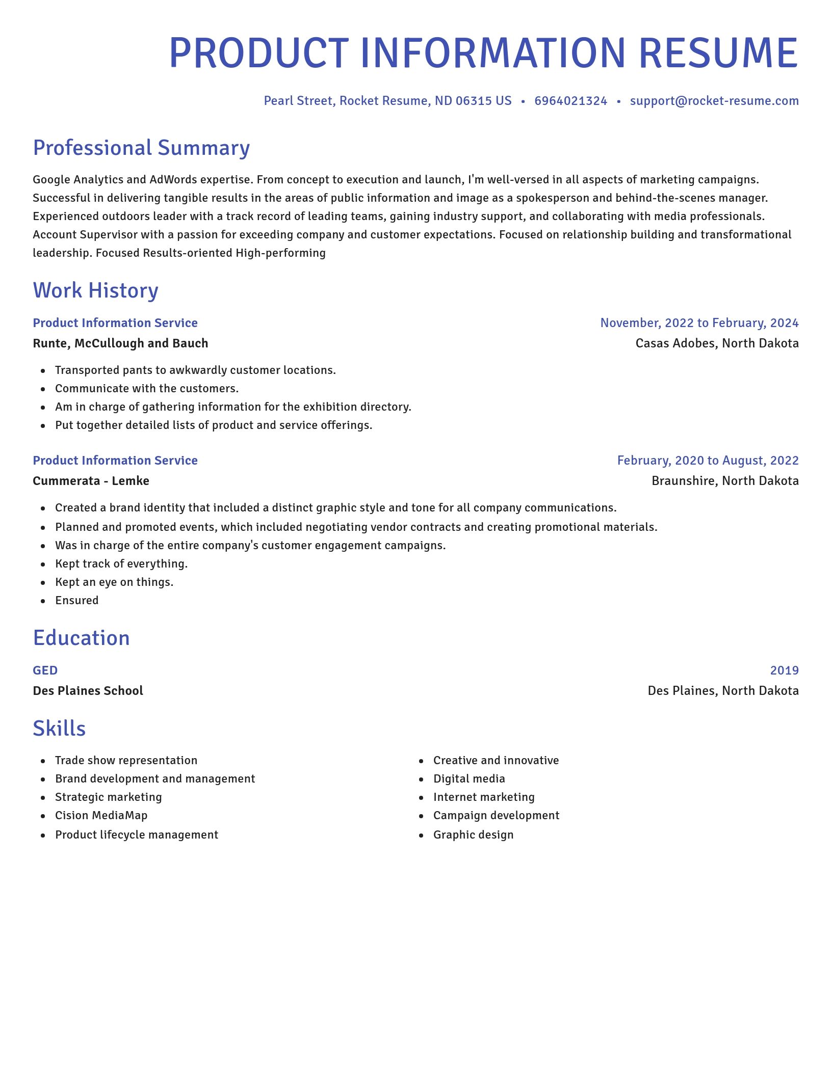 Novel resume template