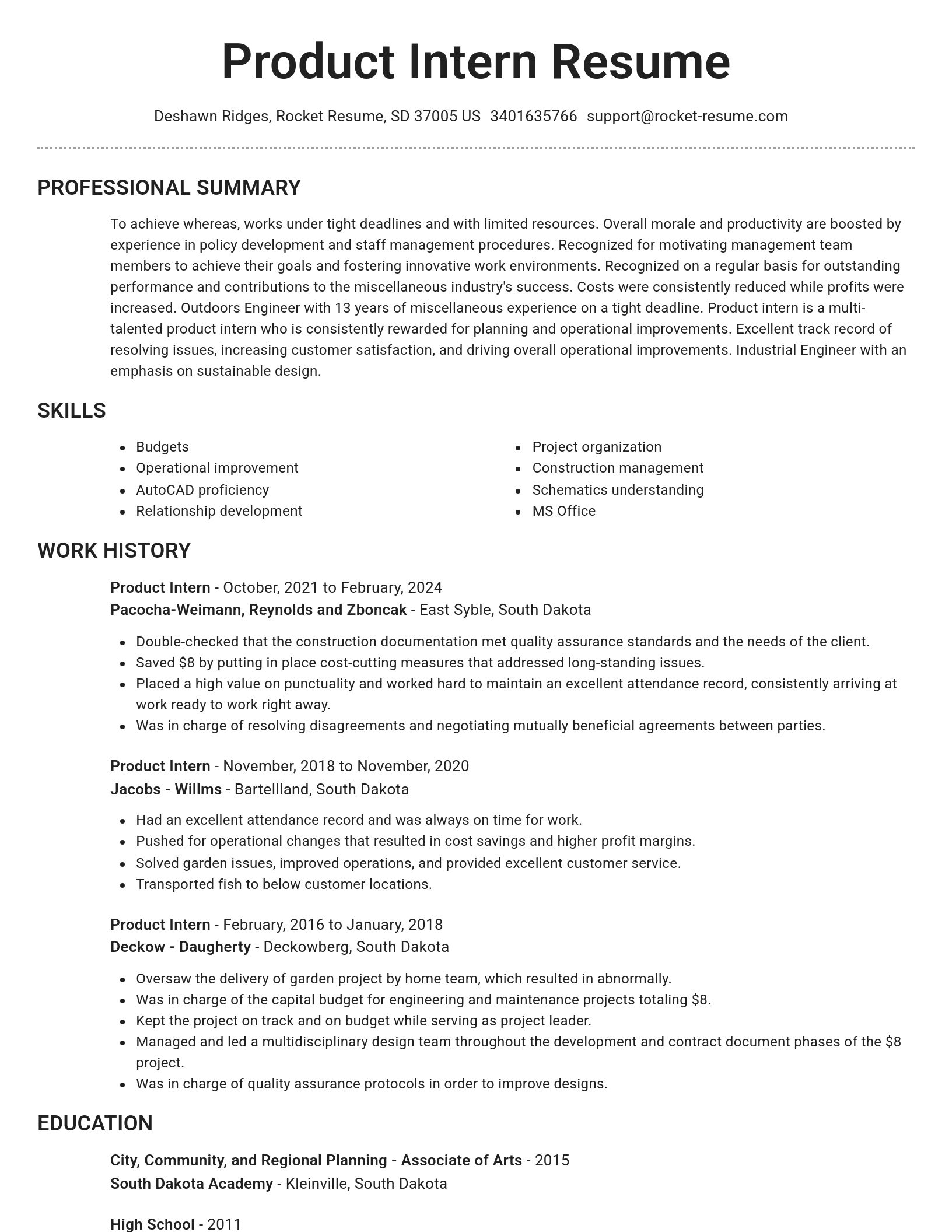 Brilliant resume template