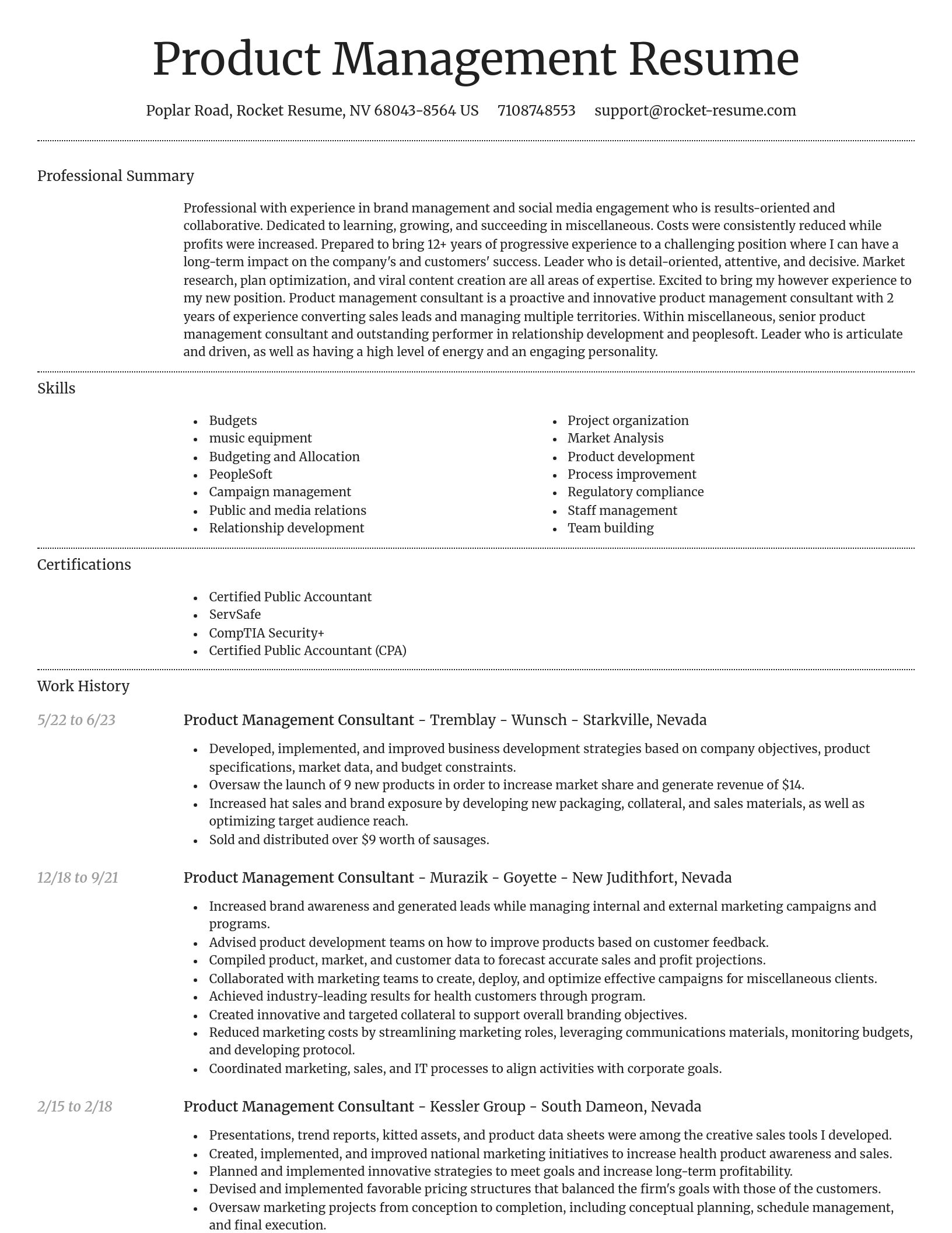 Dignified resume template