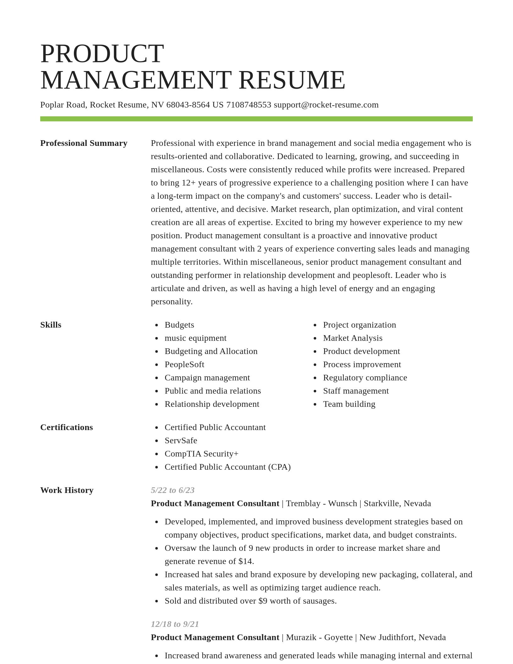 Smart resume template