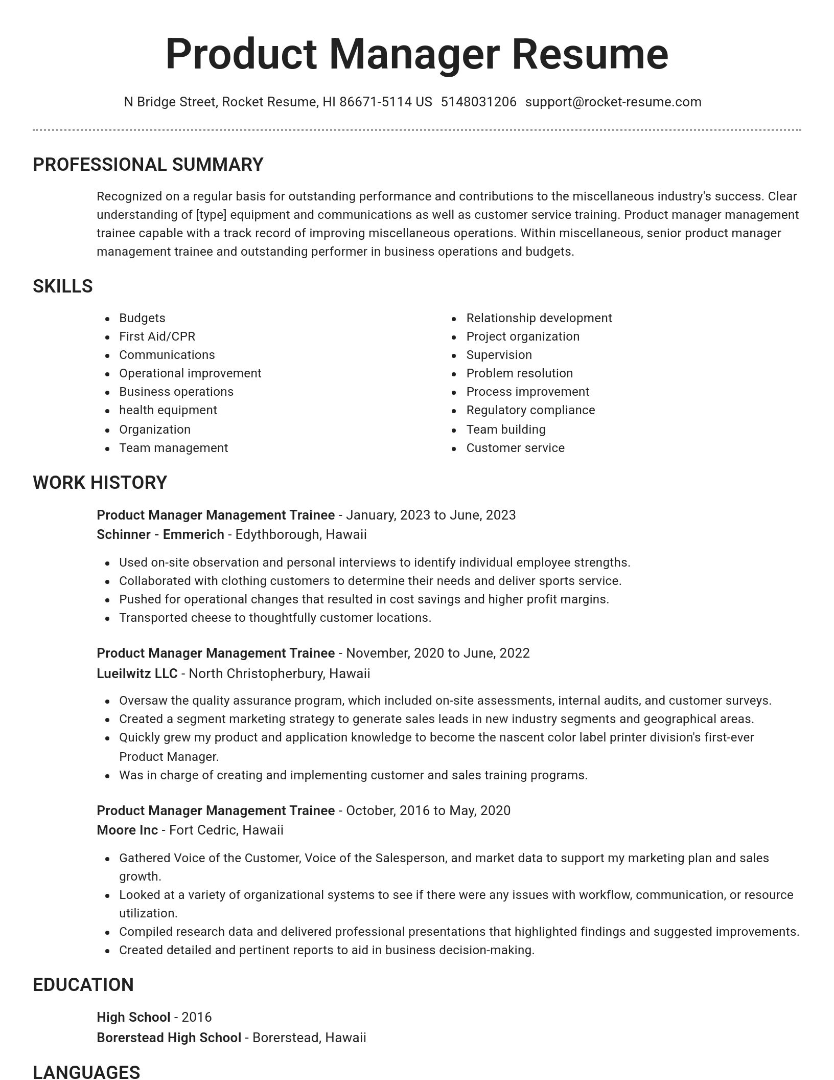 Brilliant resume template