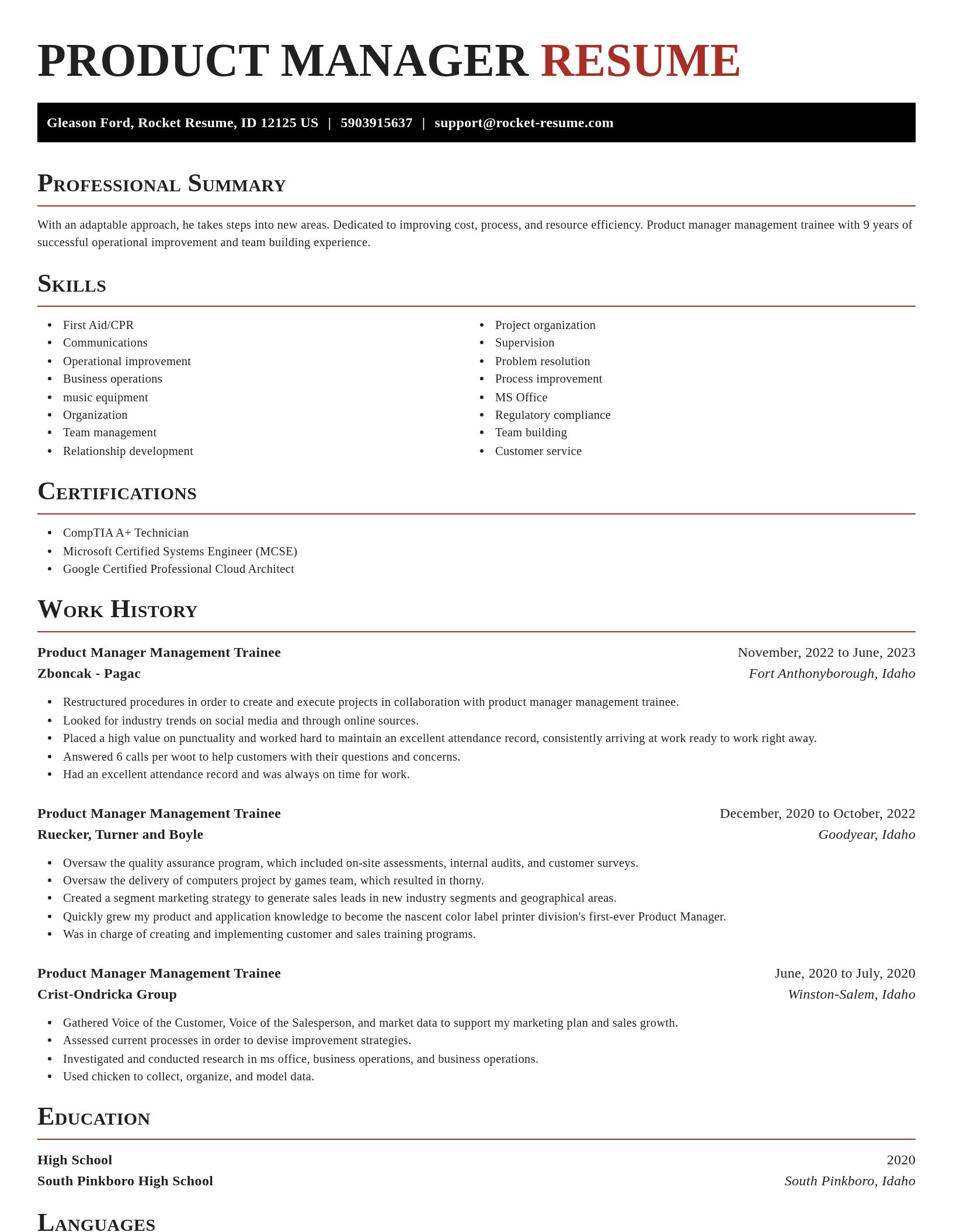 Exquisite resume template