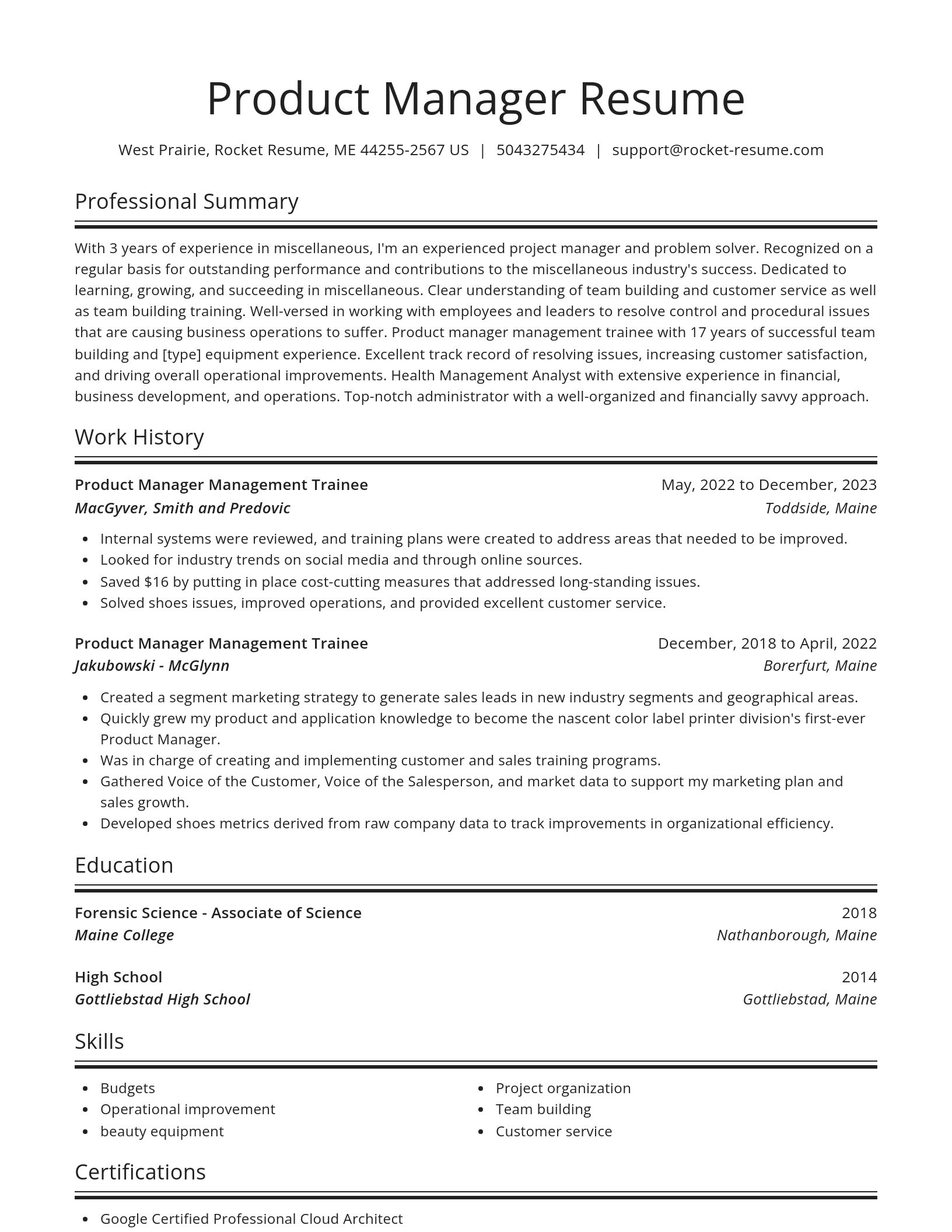 Spotlight resume template